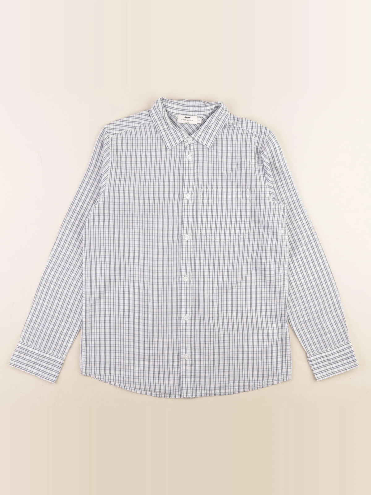 Cyrillus - chemise bleu, blanc - 12 ans