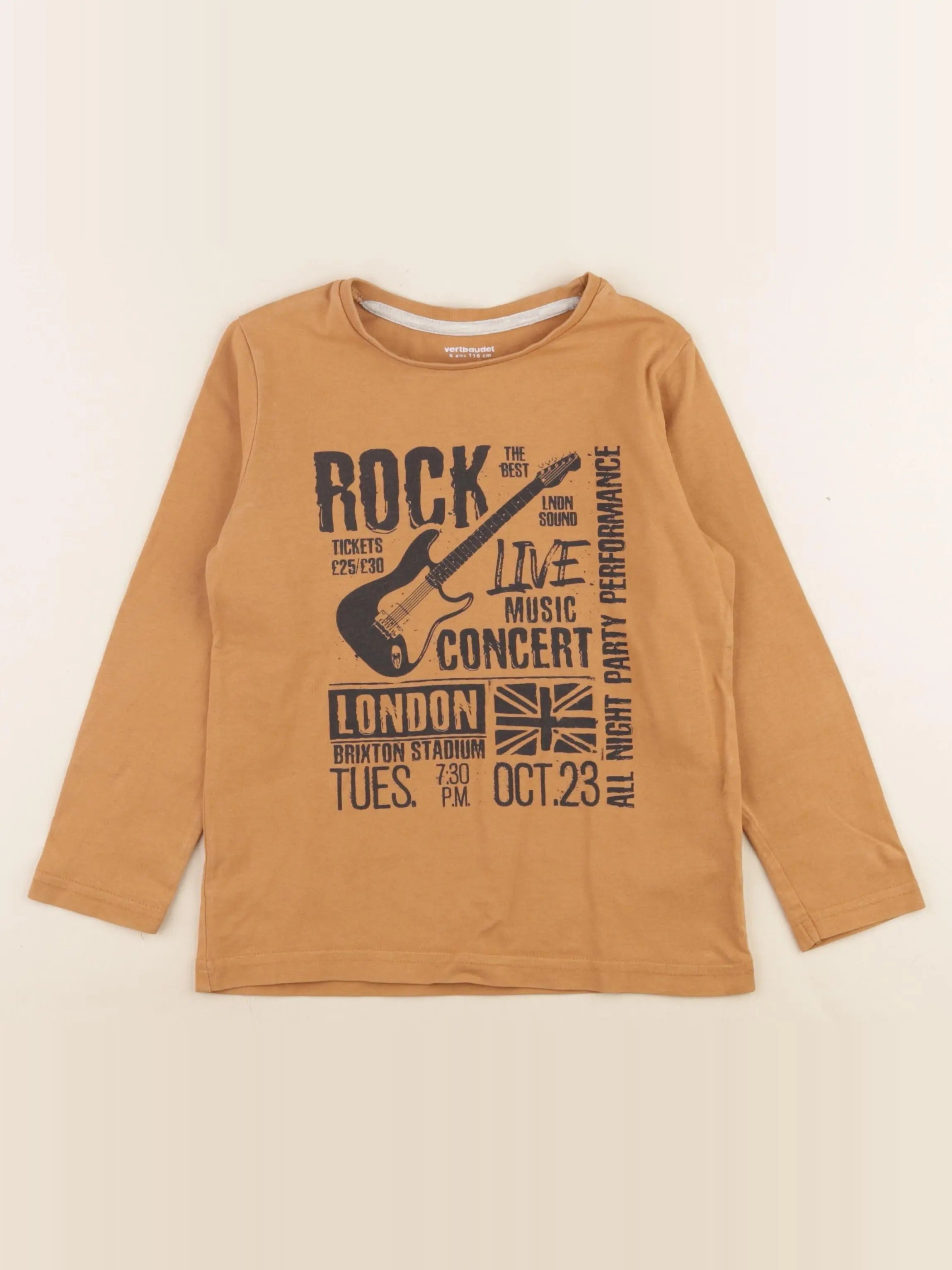 Vertbaudet - tee-shirt marron - 6 ans