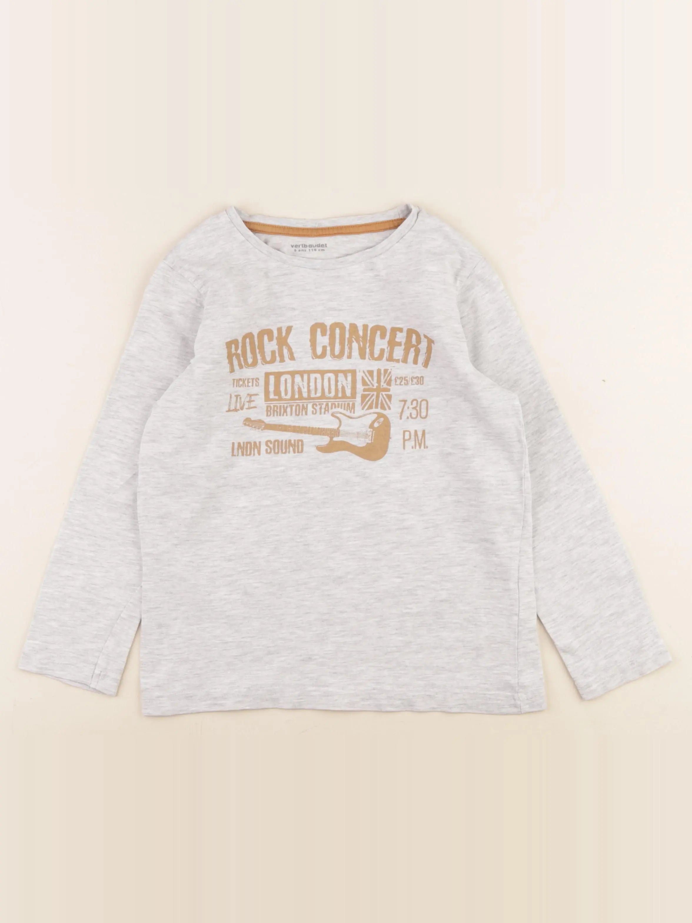 Vertbaudet - tee-shirt gris - 6 ans