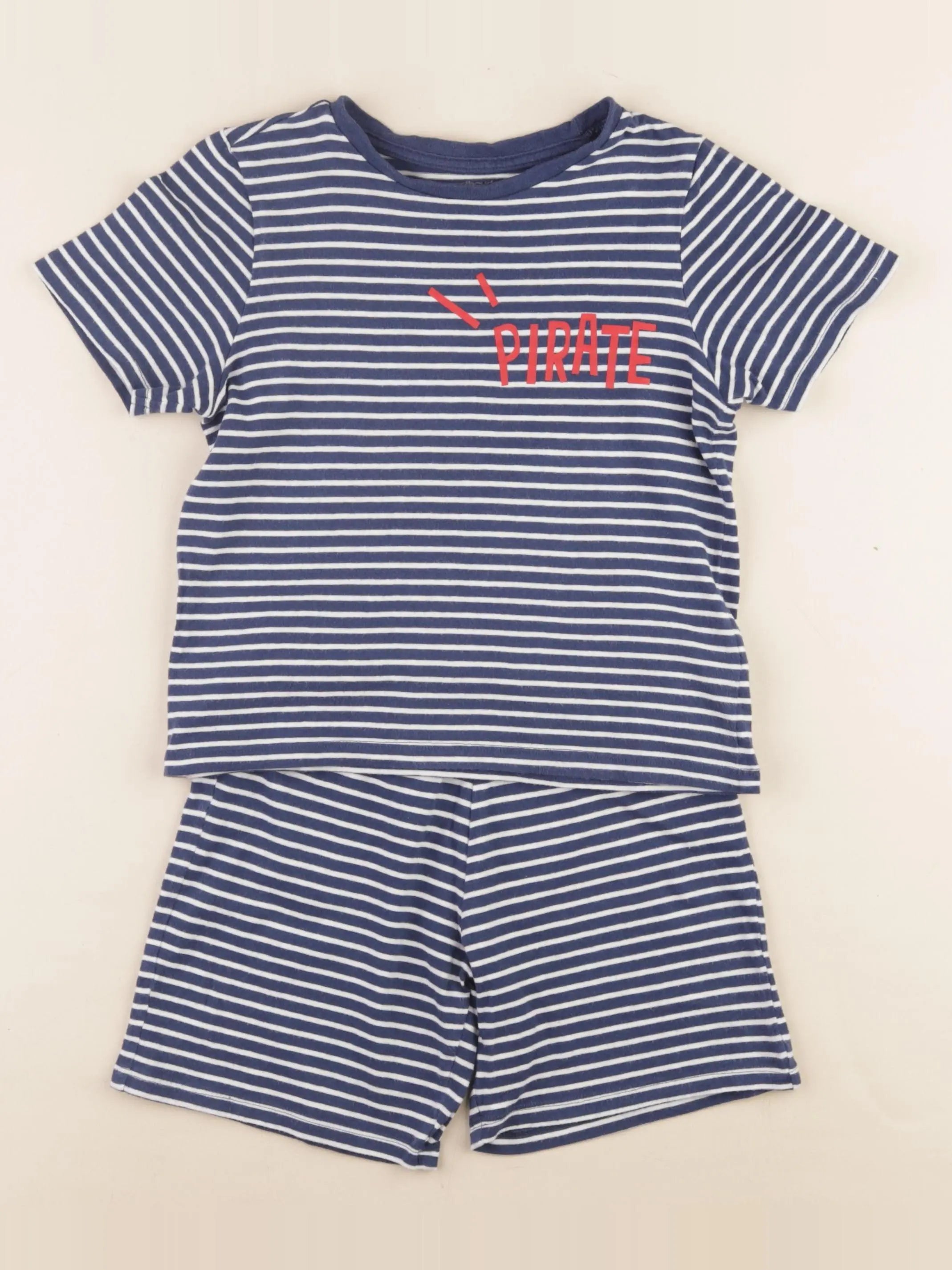 Vertbaudet - pyjama coton bleu, blanc - 6 ans