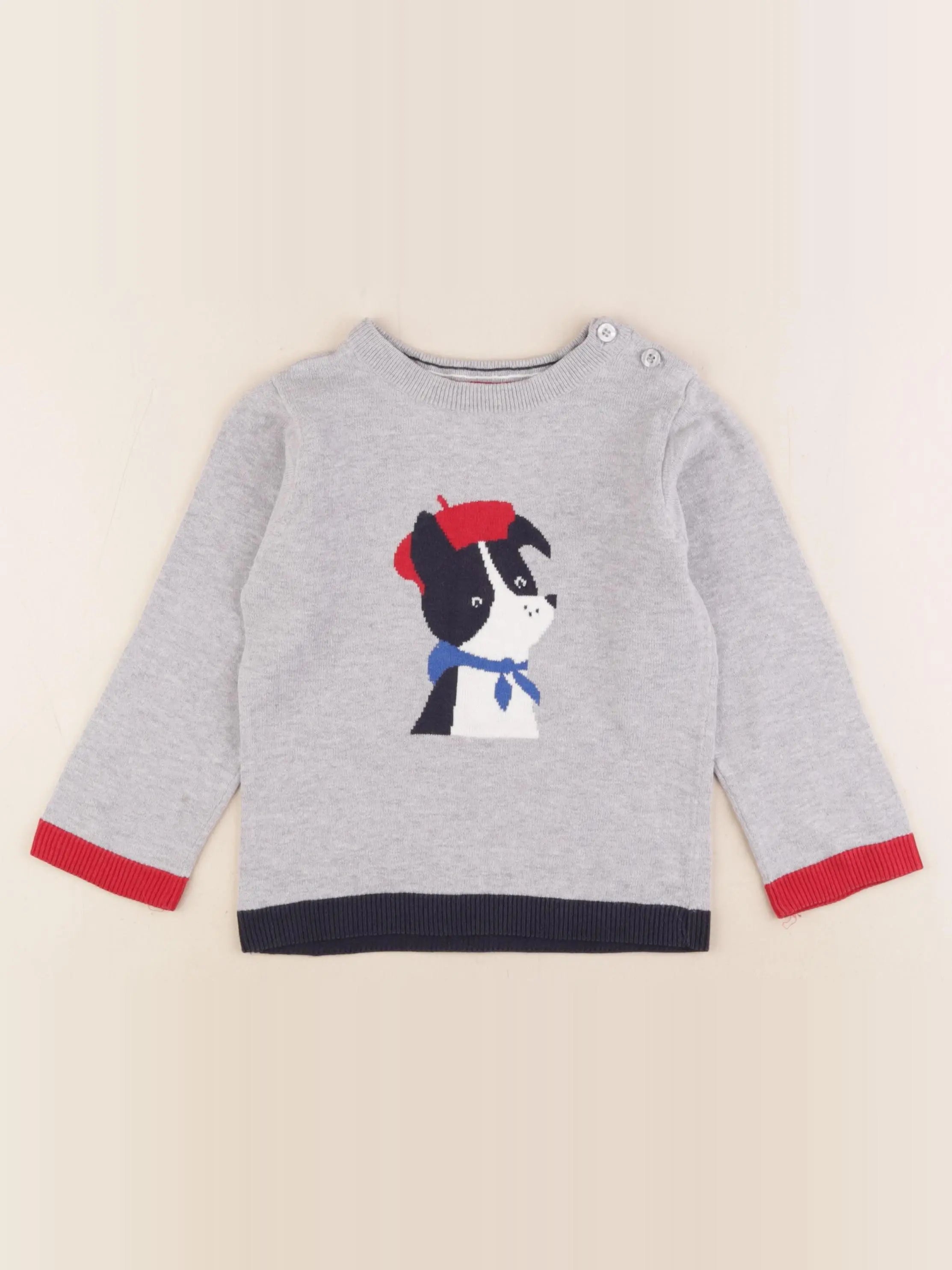 Jacadi - pull gris - 36 mois