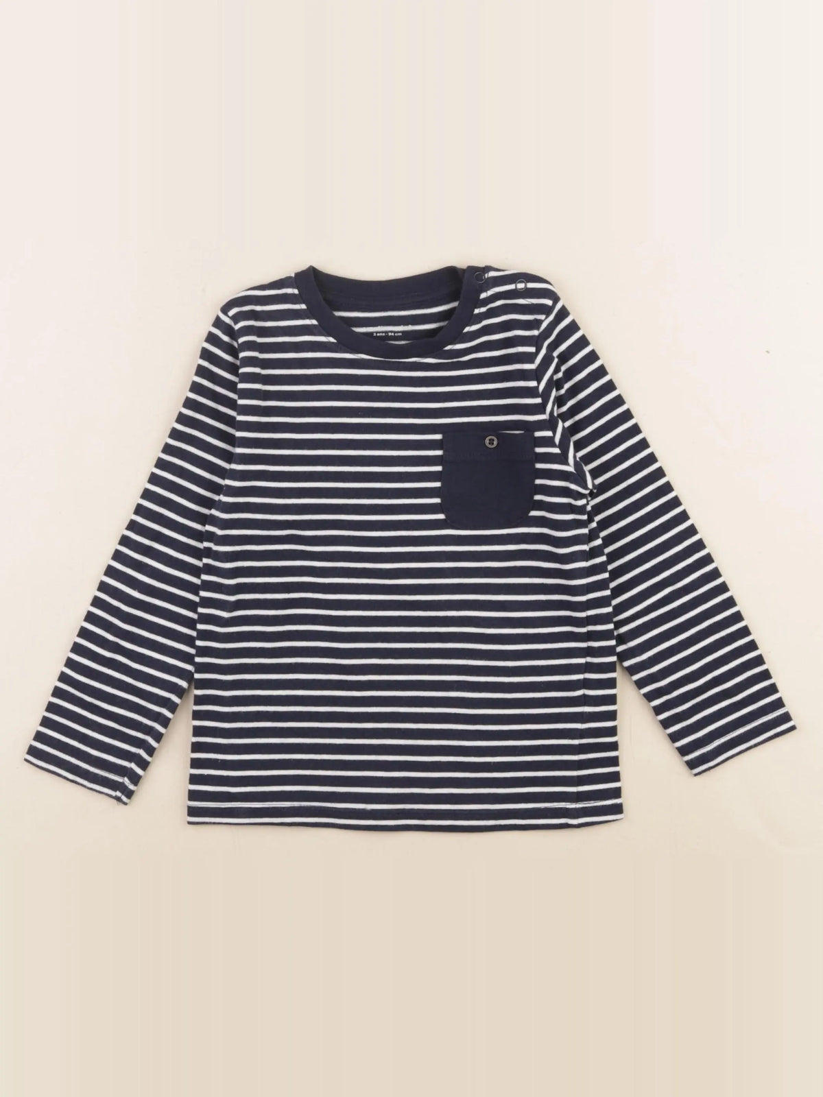 Vertbaudet - tee-shirt bleu, blanc - 3 ans