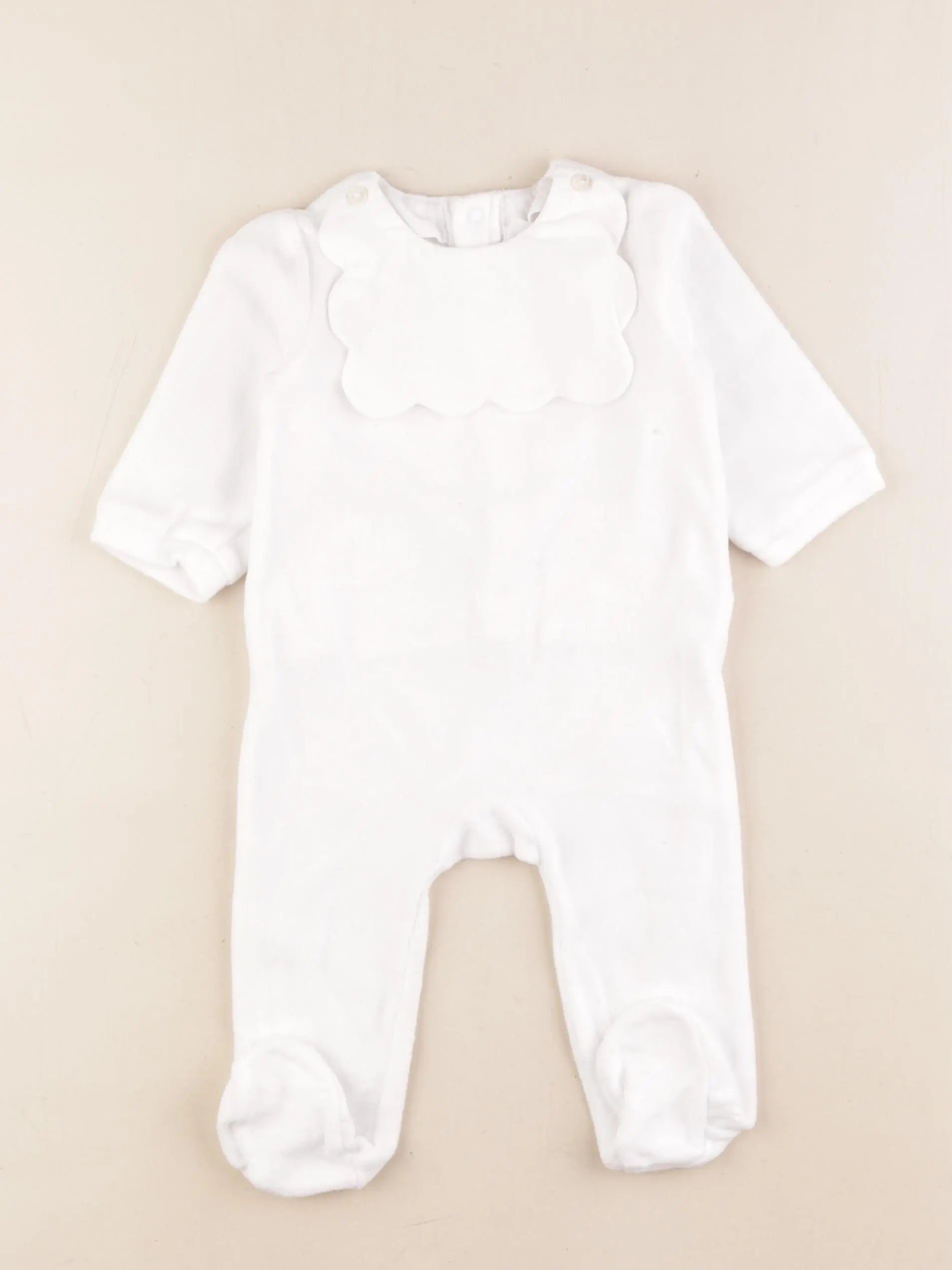 Jacadi - pyjama velours blanc - 6 mois