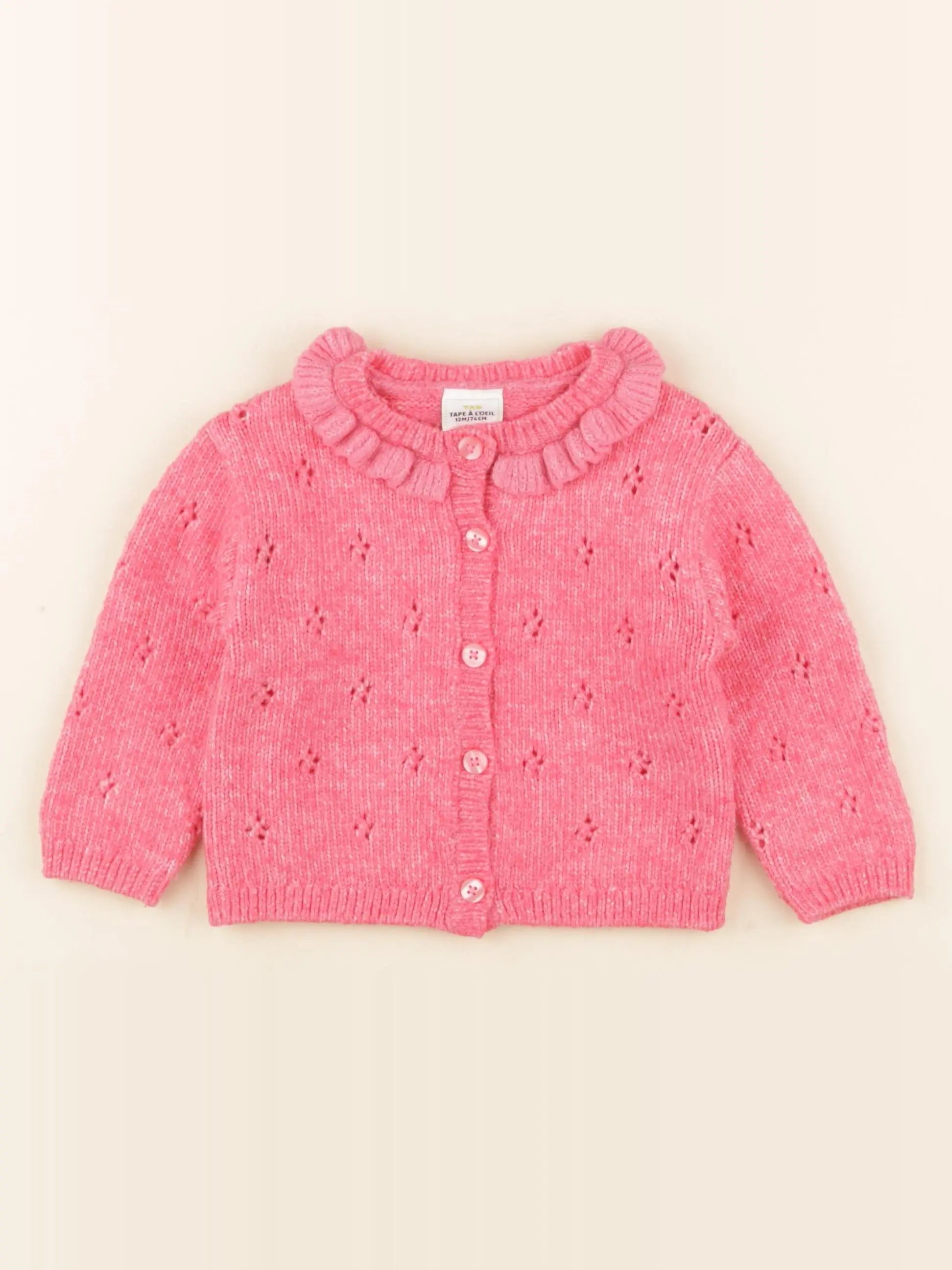 Tape à l'oeil - gilet rose - 12 mois