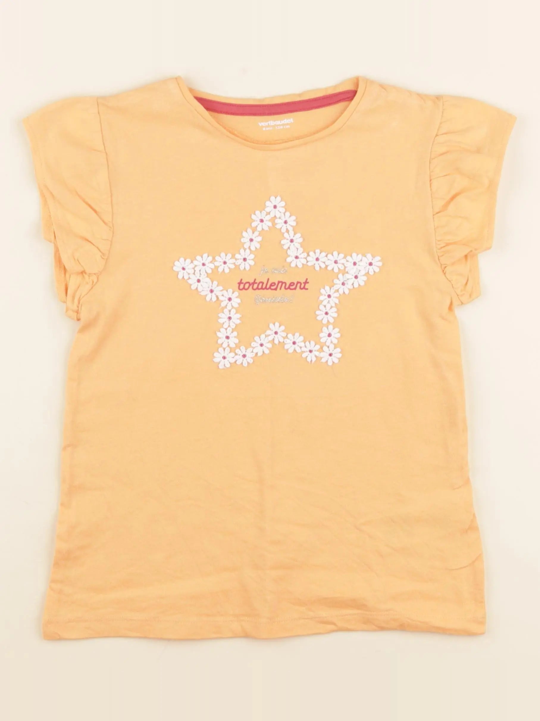 Vertbaudet - tee-shirt orange - 8 ans