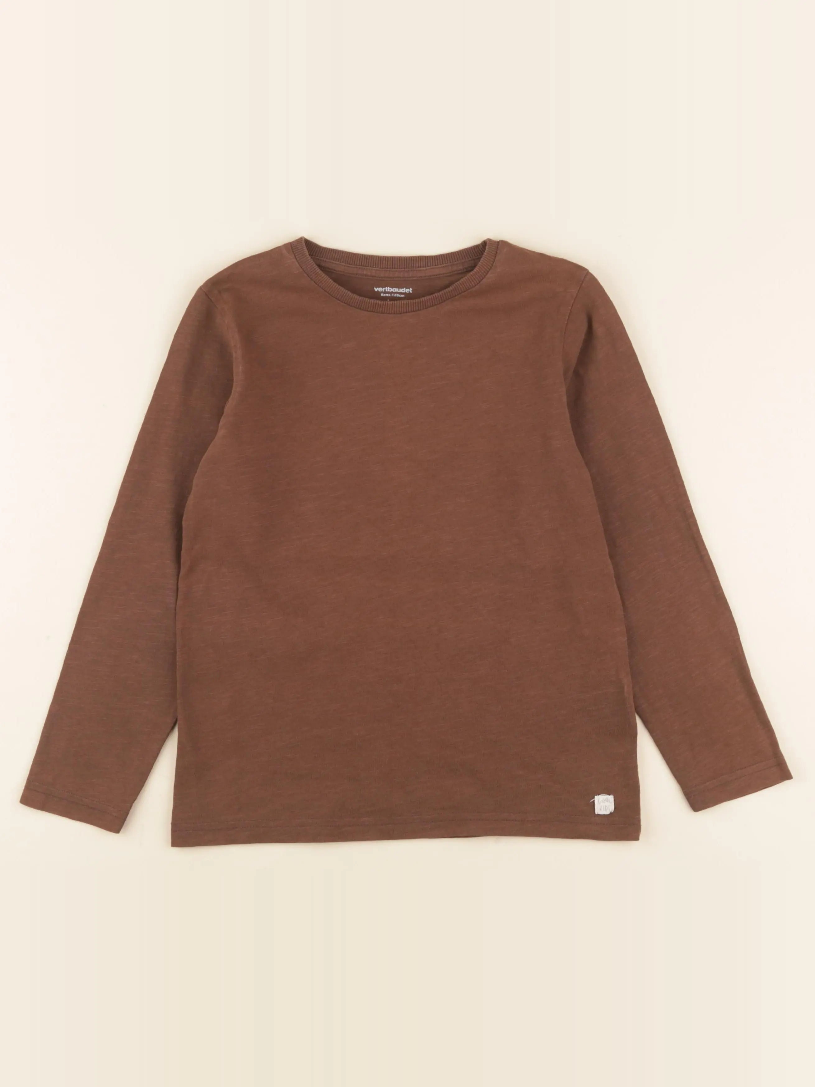 Vertbaudet - tee-shirt marron - 8 ans