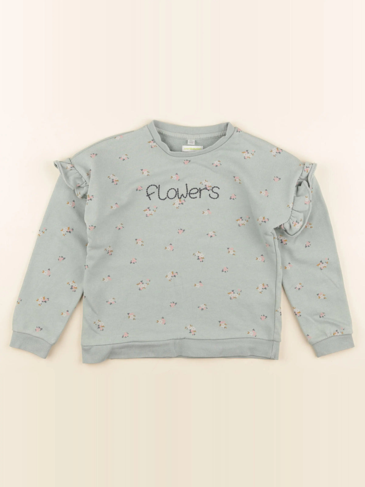 Vertbaudet - sweat vert - 8 ans