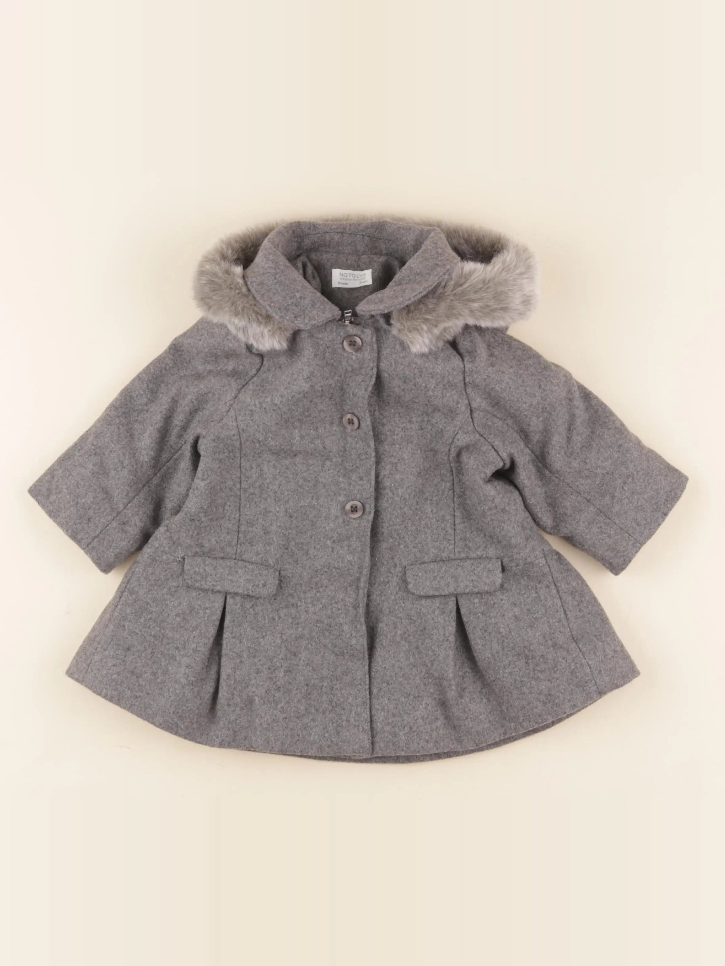 Natalys - manteau gris - 9 mois