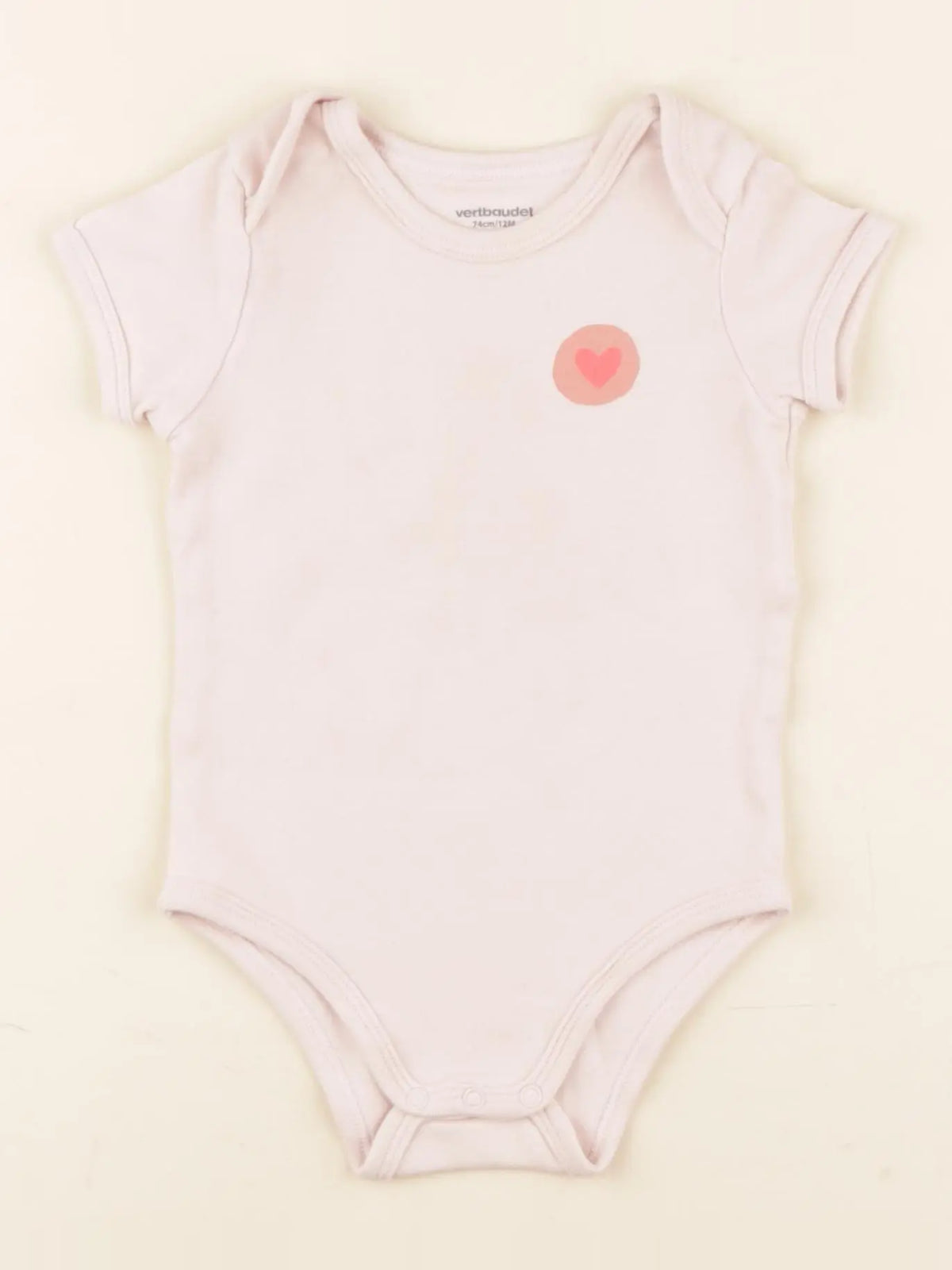 Vertbaudet - body rose - 9 mois