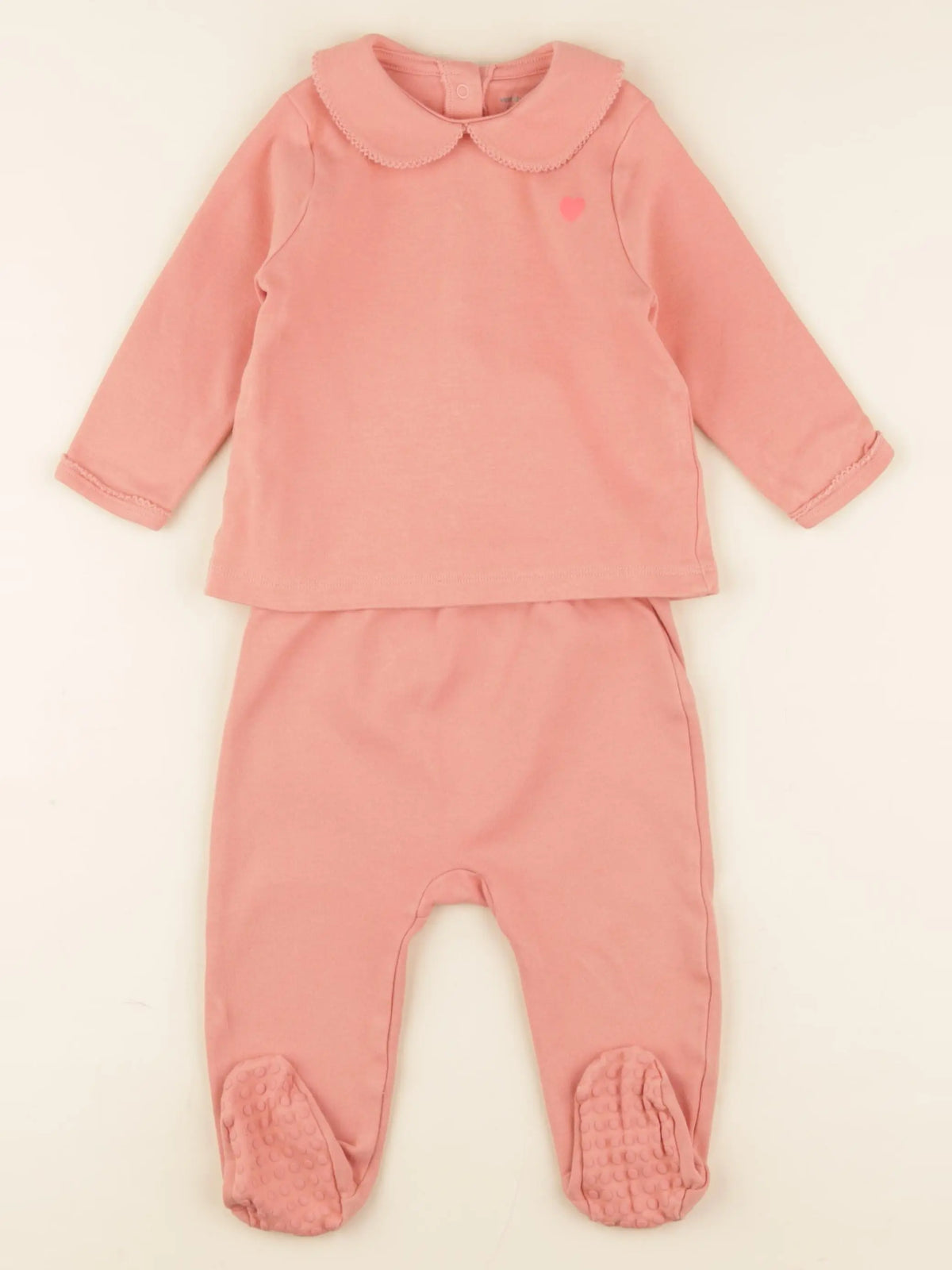 Vertbaudet - pyjama coton rose - 12 mois