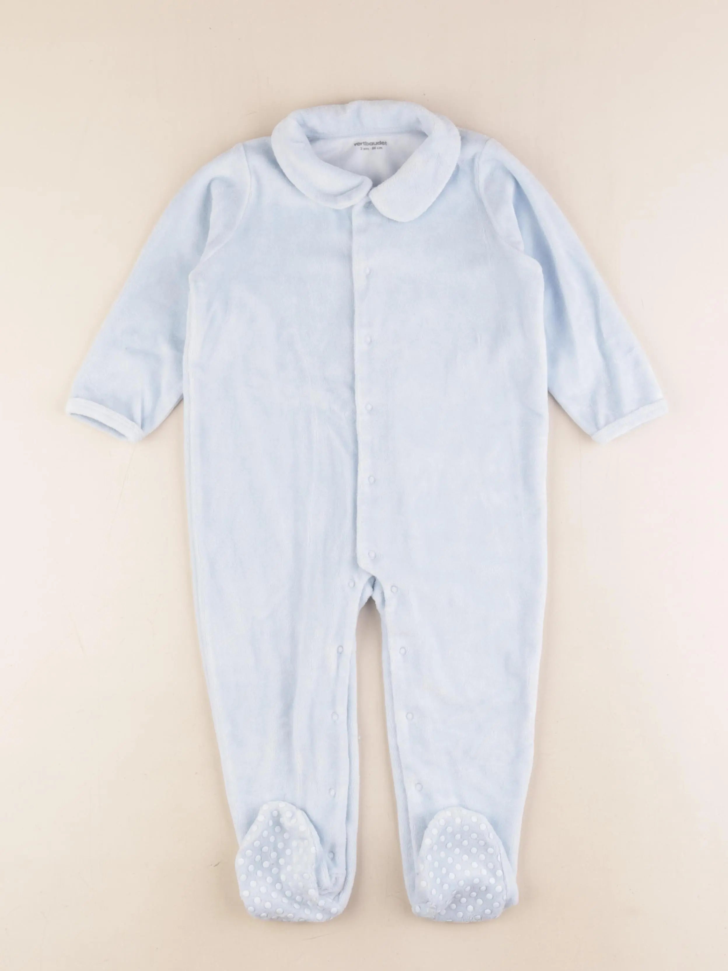 Vertbaudet - pyjama velours bleu - 2 ans