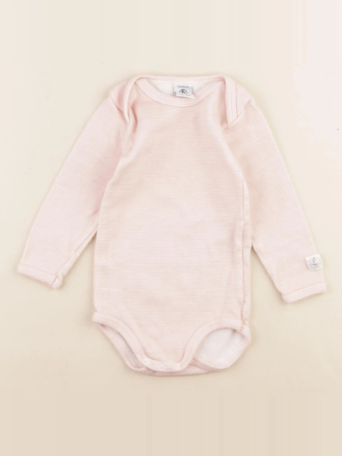 Petit Bateau - body en laine rose - 24 mois