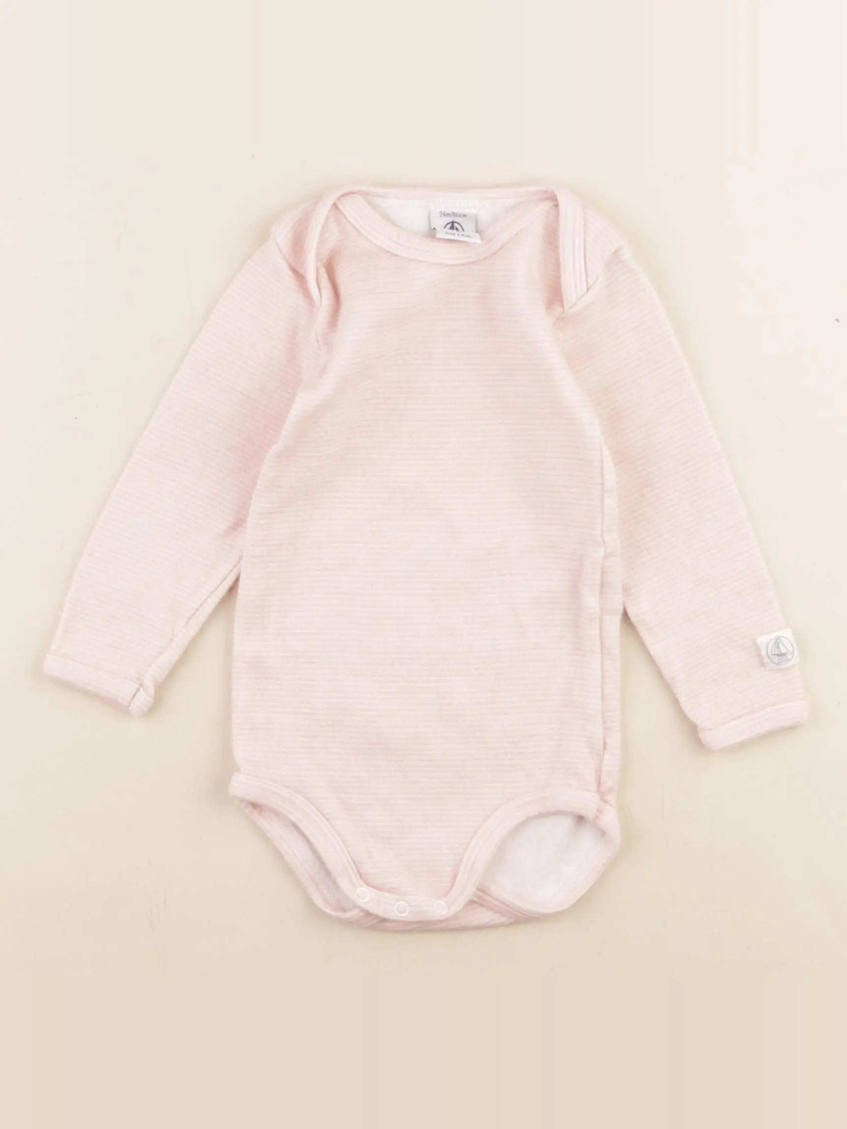 Petit Bateau - body en laine rose - 24 mois