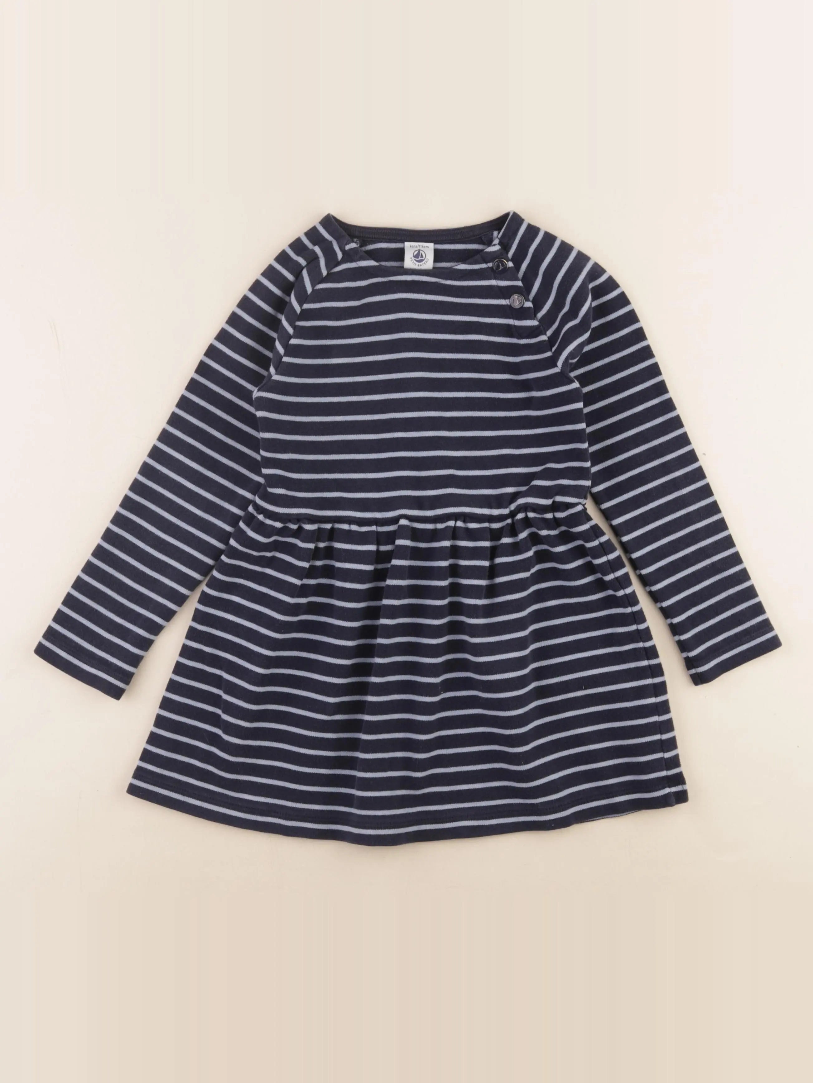 Petit Bateau - robe bleu - 6 ans