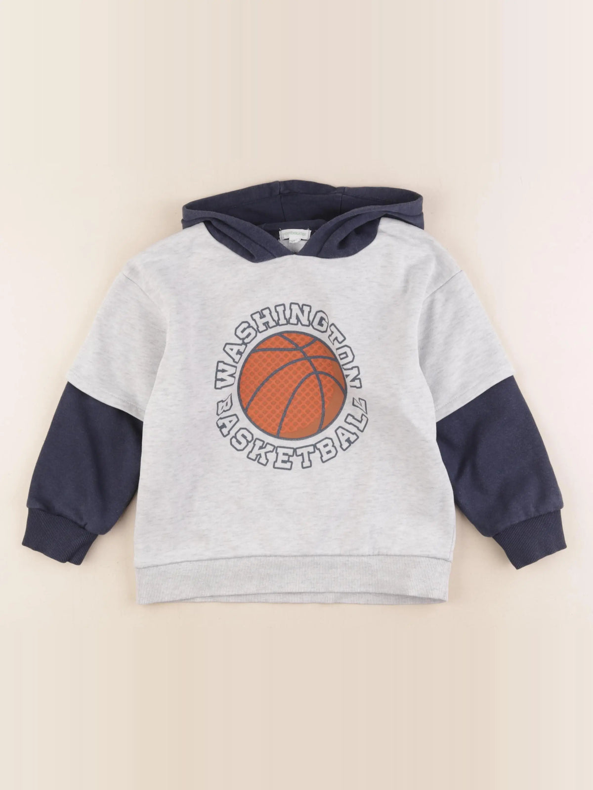 Vertbaudet - sweat gris, bleu - 6 ans
