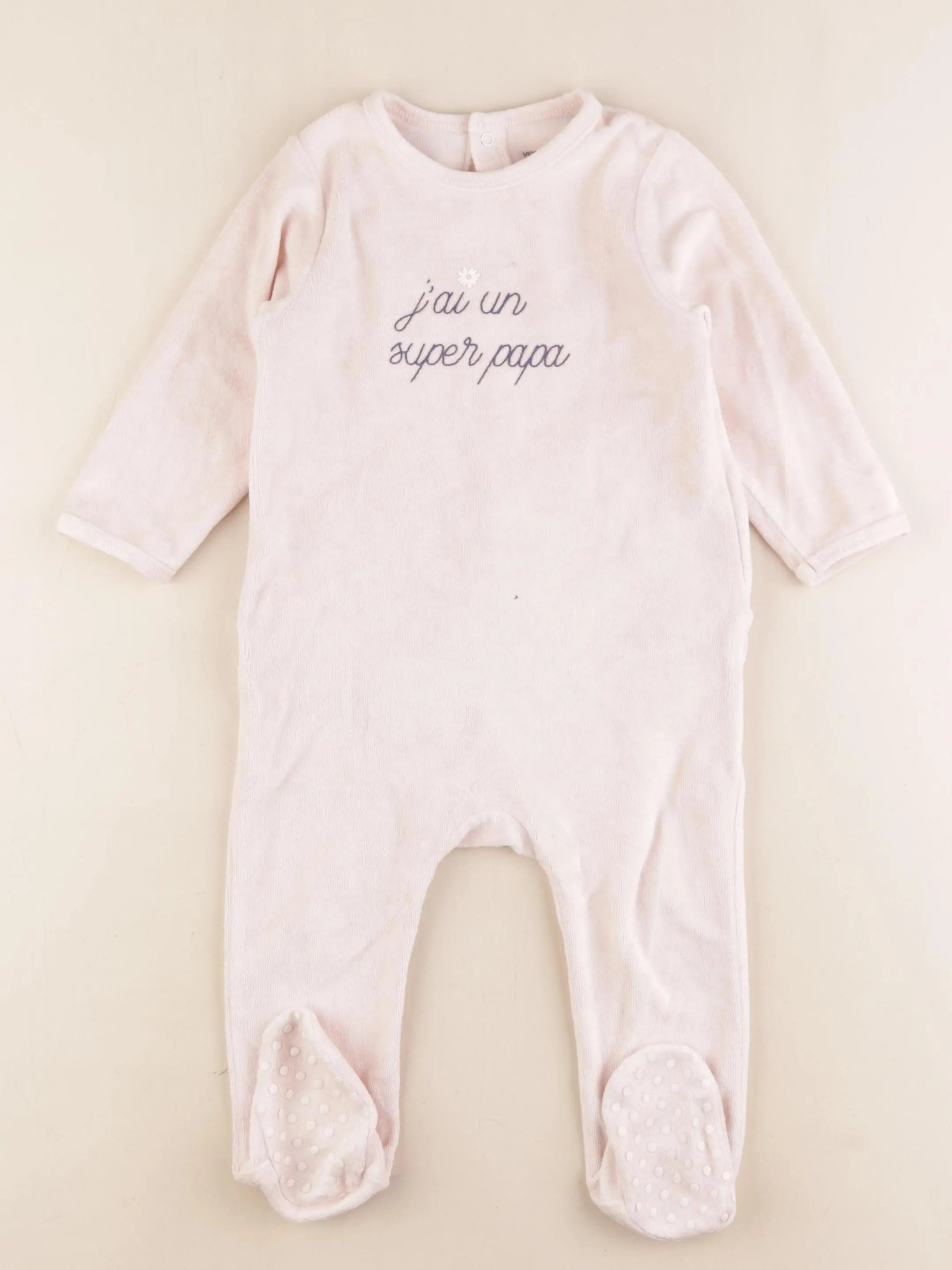 Vertbaudet - pyjama velours rose - 18 mois