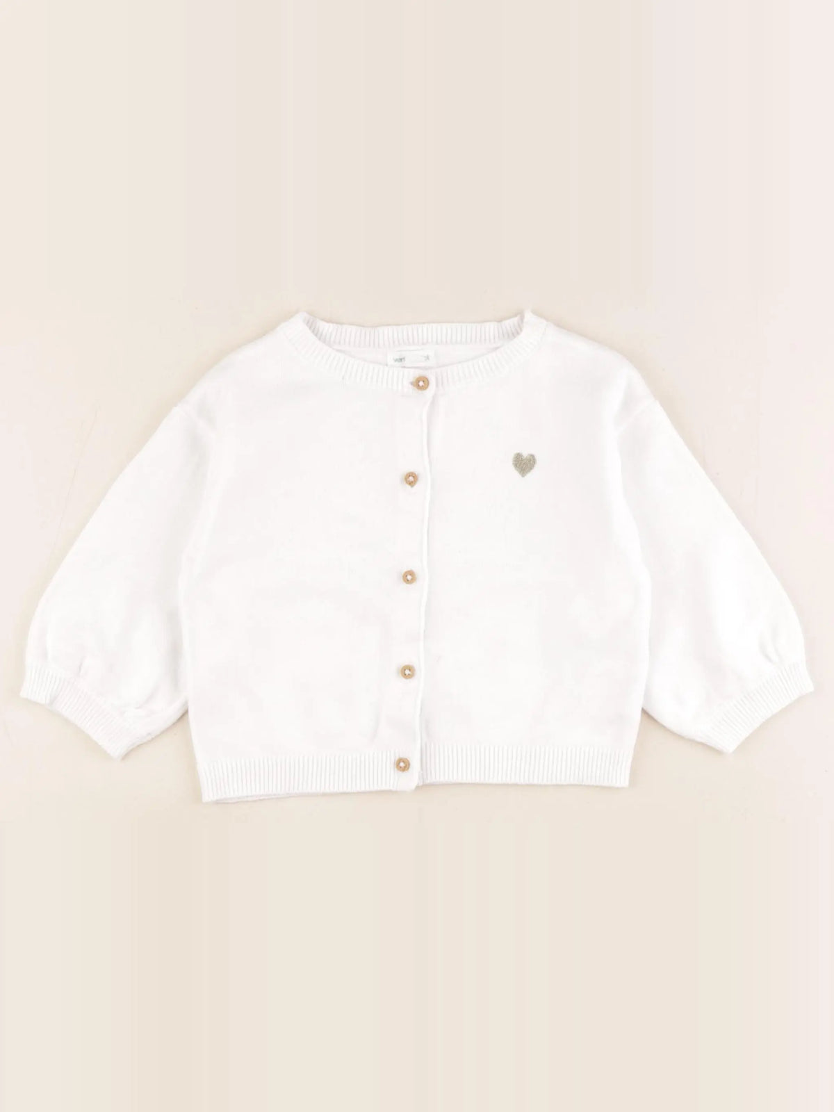 Vertbaudet - gilet blanc - 12 mois