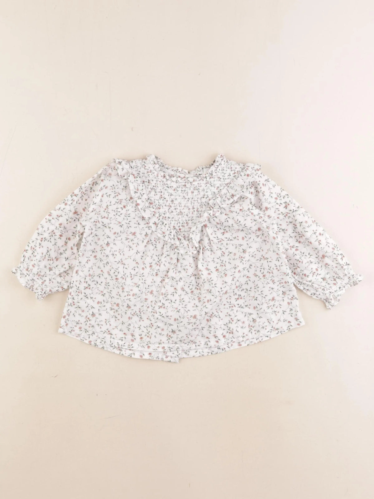 Vertbaudet - blouse blanc, vert - 12 mois