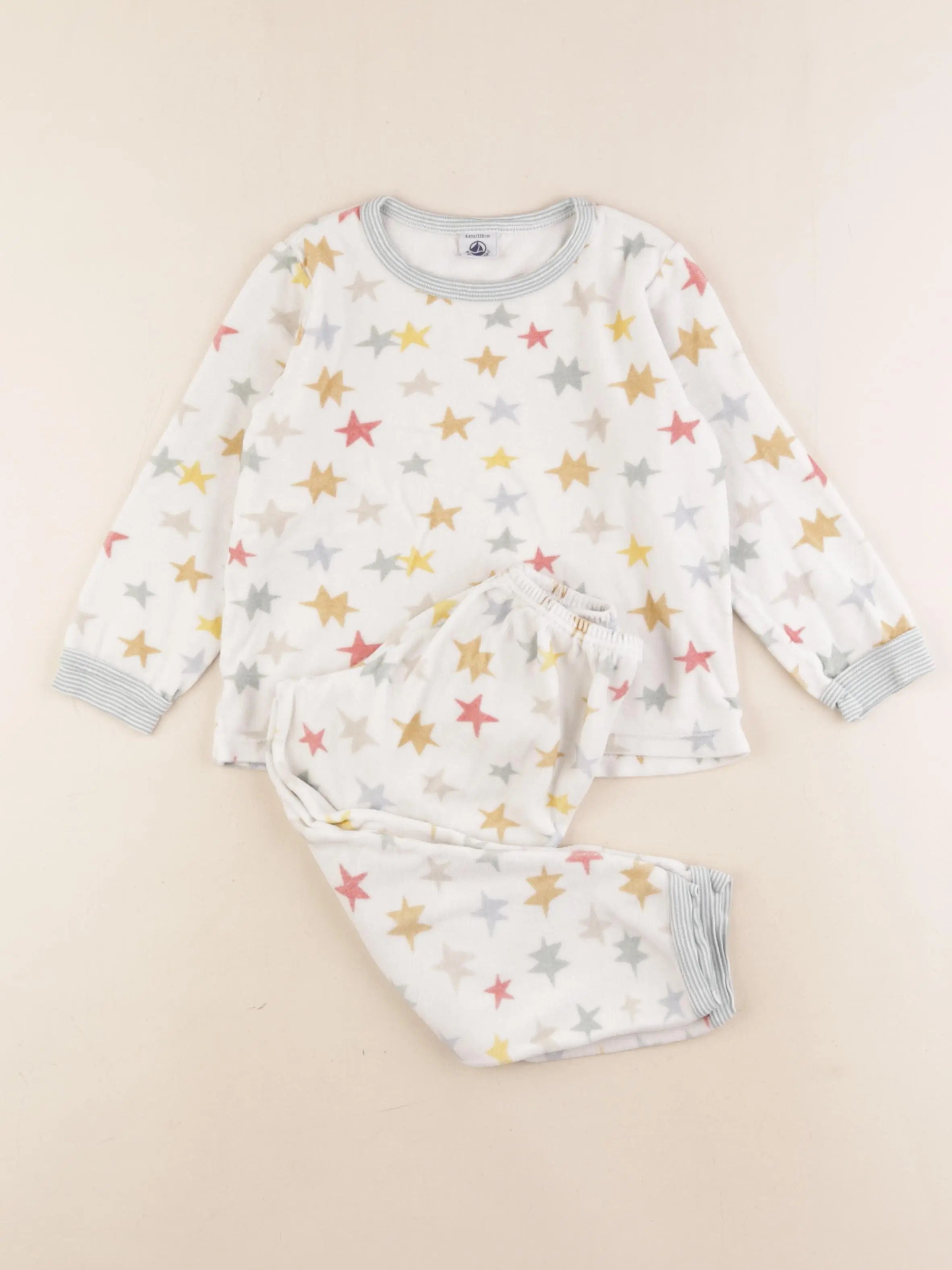 Petit Bateau - pyjama velours multicolore - 6 ans