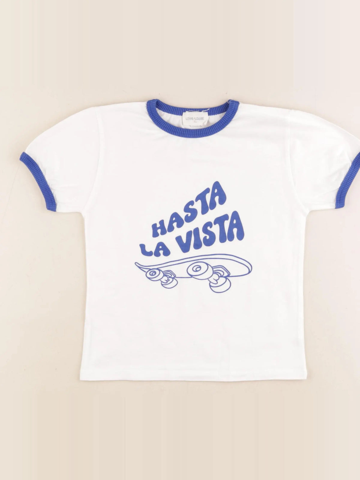 Louis Louise - tee-shirt bleu, blanc - 6 ans