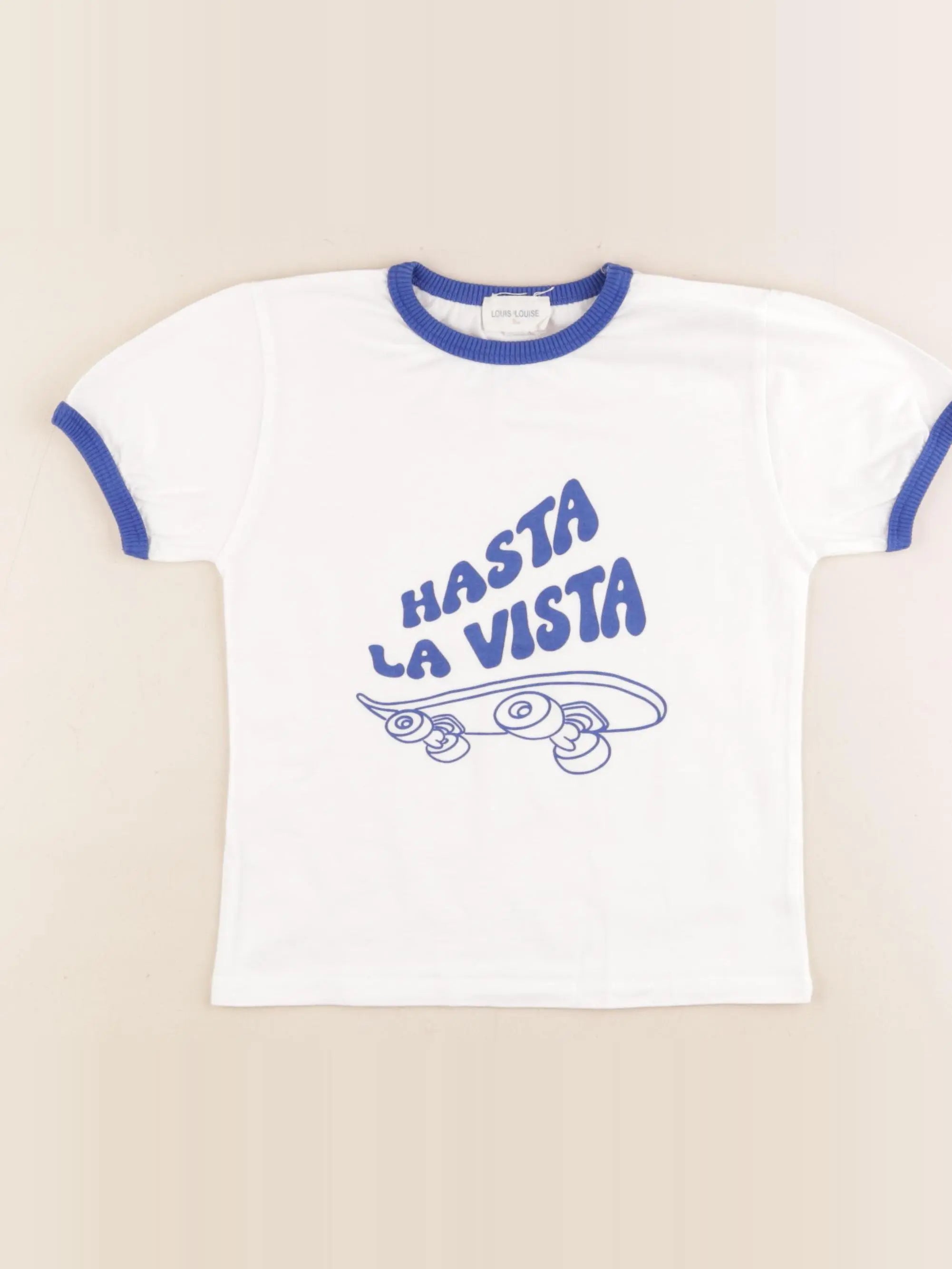 Louis Louise - tee-shirt bleu, blanc - 6 ans