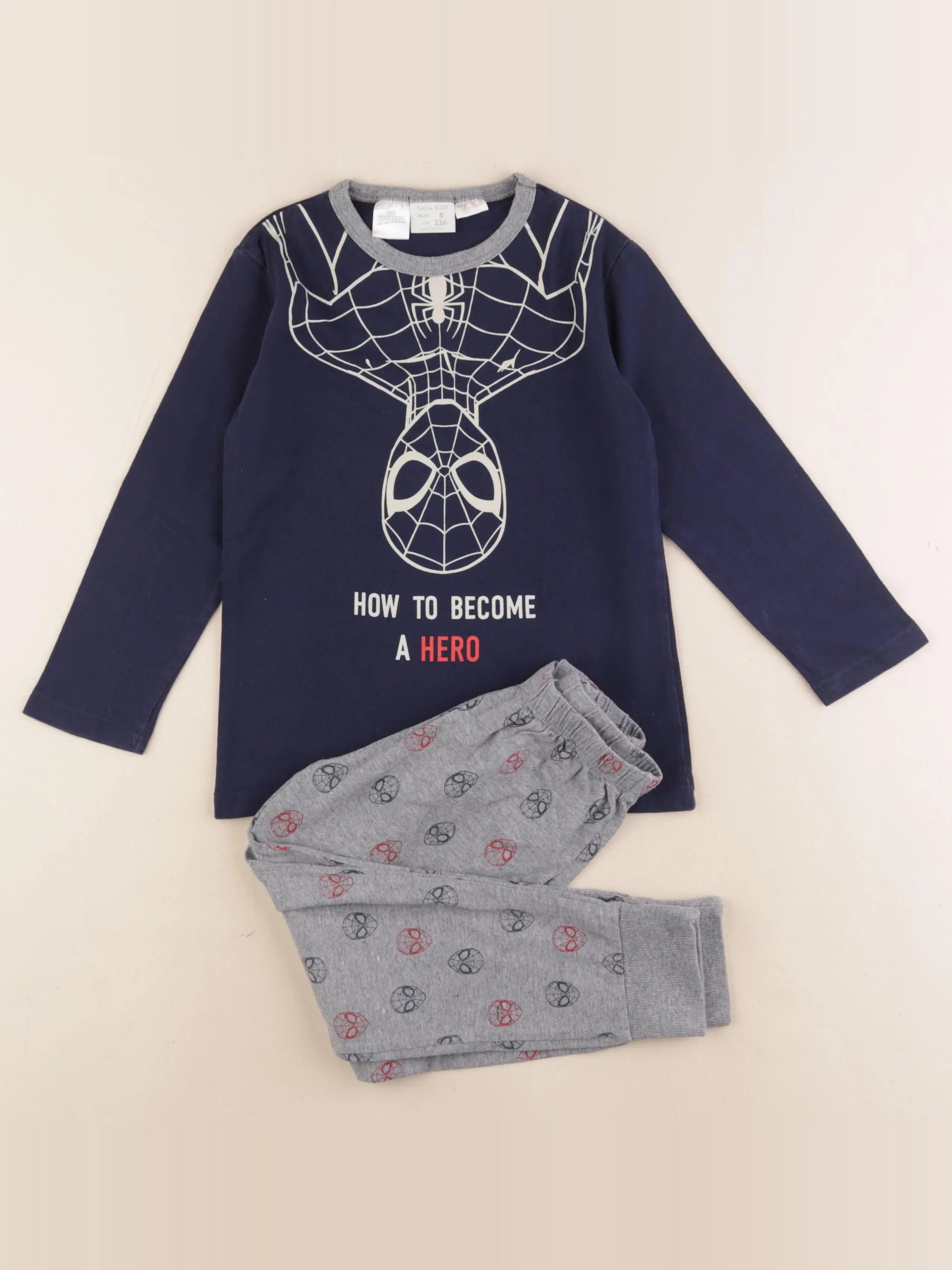 Zara - pyjama coton bleu, gris - 5 ans