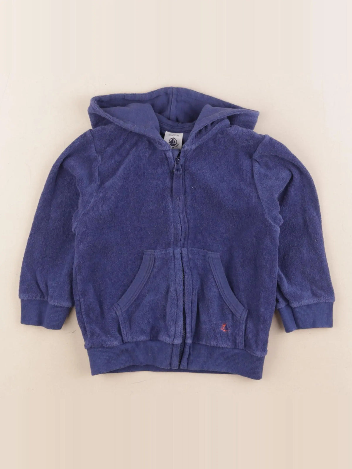 Petit Bateau - sweat éponge bleu - 18 mois