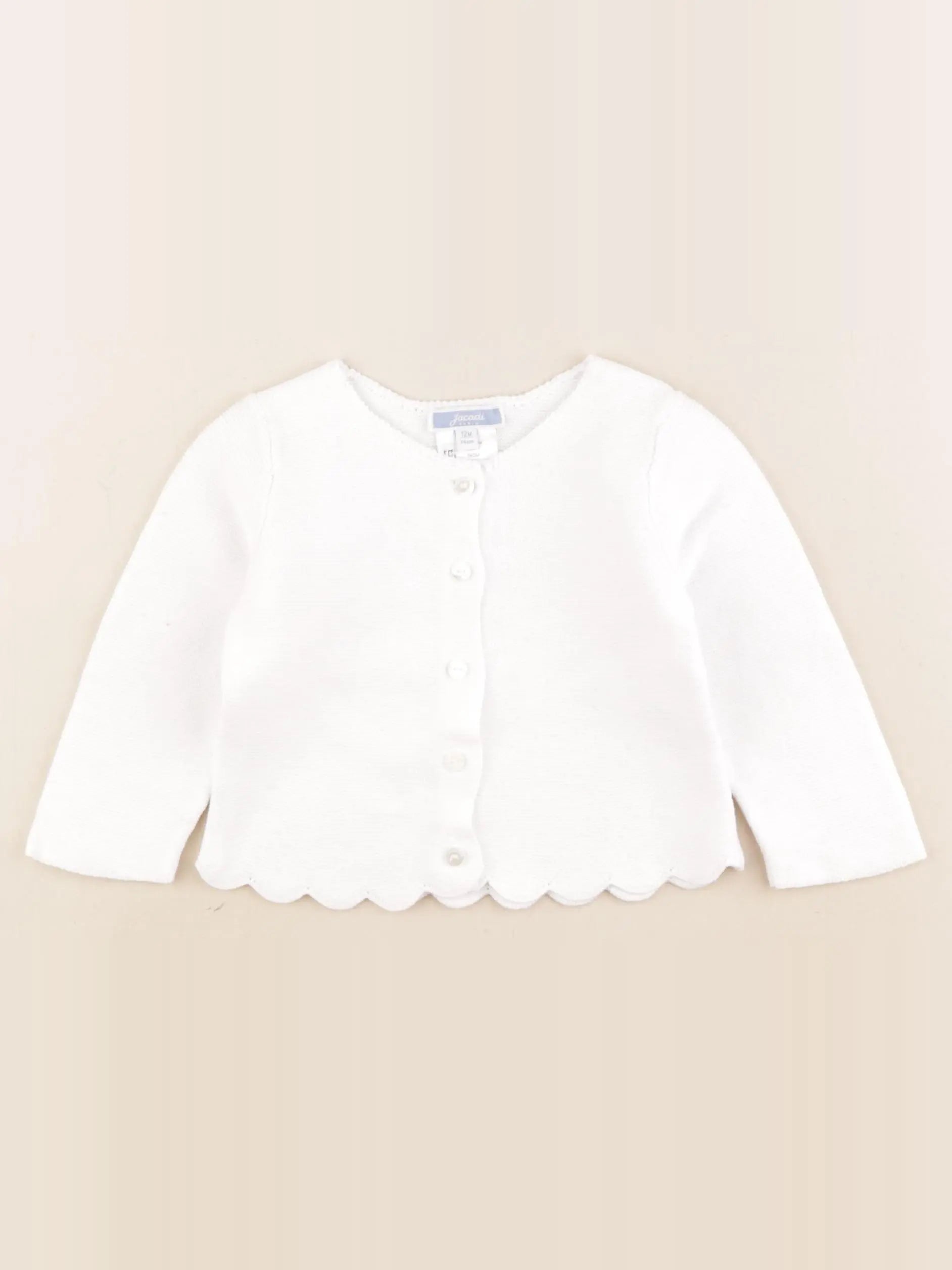 Jacadi - gilet blanc - 12 mois