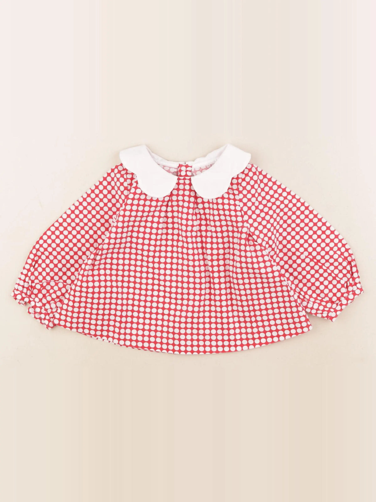 Jacadi - blouse blanc, rouge - 18 mois