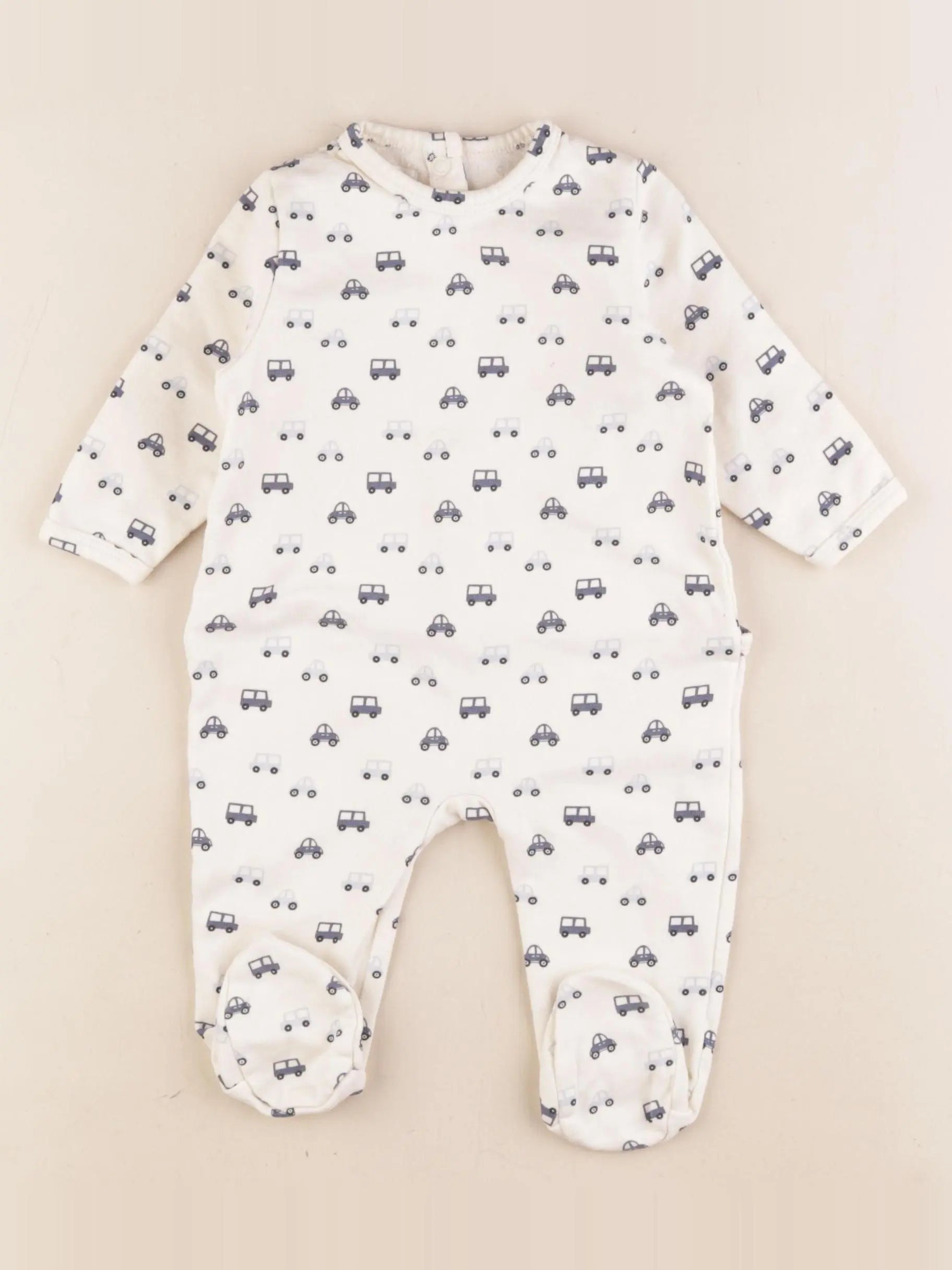 Vertbaudet - pyjama coton beige - 6 mois