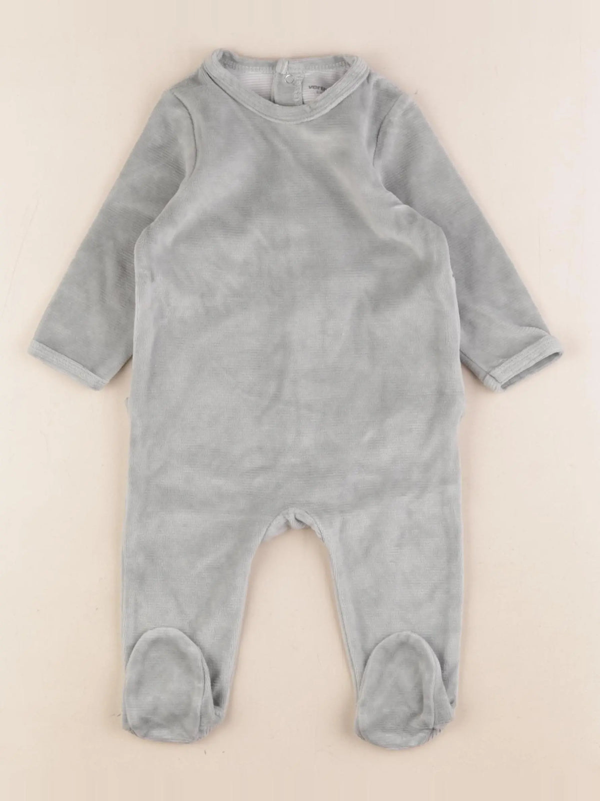 Vertbaudet - pyjama velours vert - 6 mois