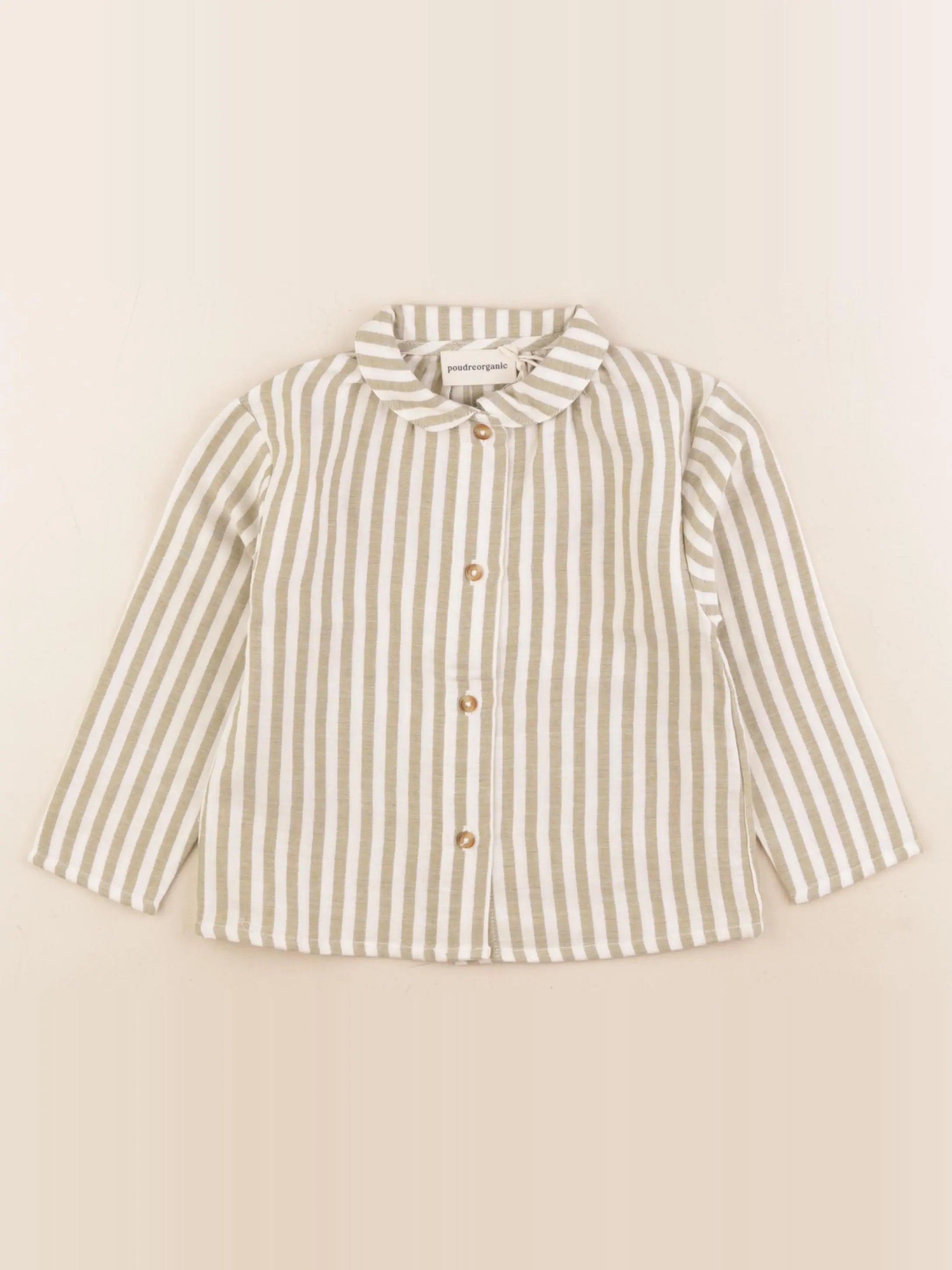 Poudre Organic - chemise blanc, vert - 12 mois