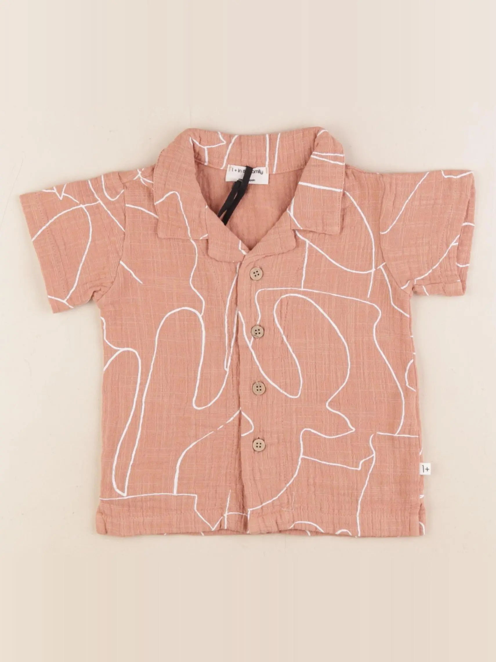 1+ In the family - chemise marron - 12 mois