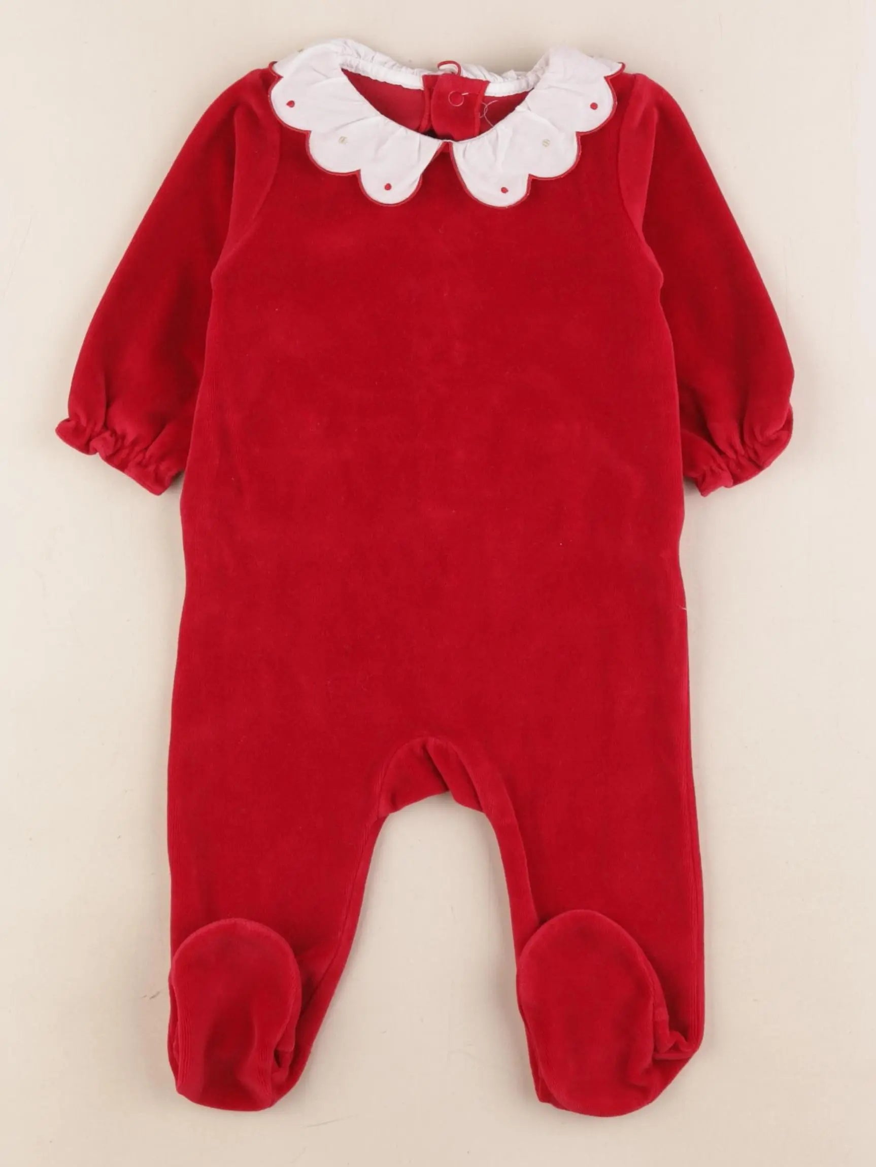 Jacadi - pyjama velours rouge - 6 mois