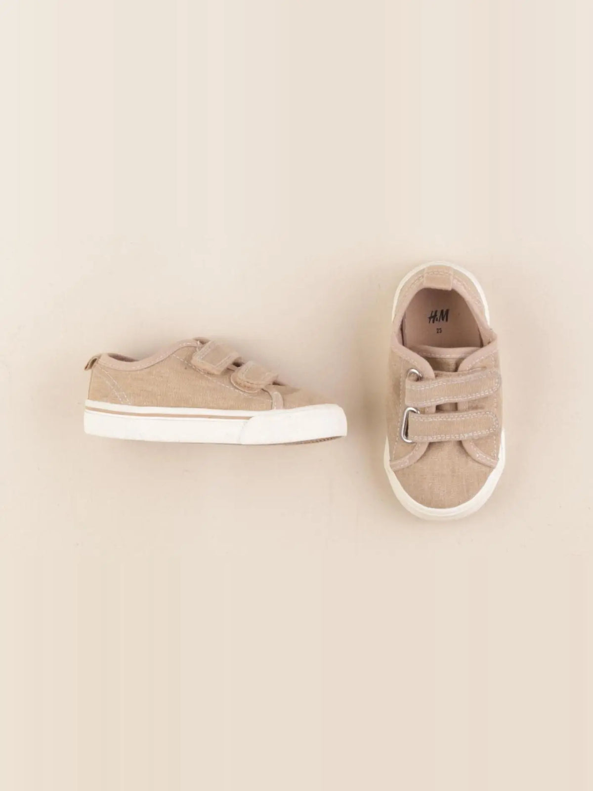 H&M - tennis à scratch/ lacets marron - pointure 23