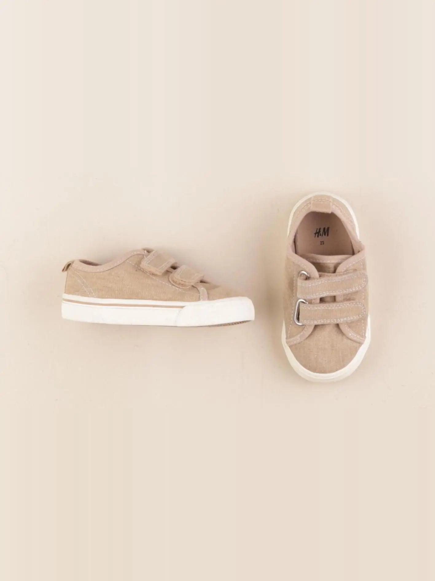 H&M - tennis à scratch/ lacets marron - pointure 23