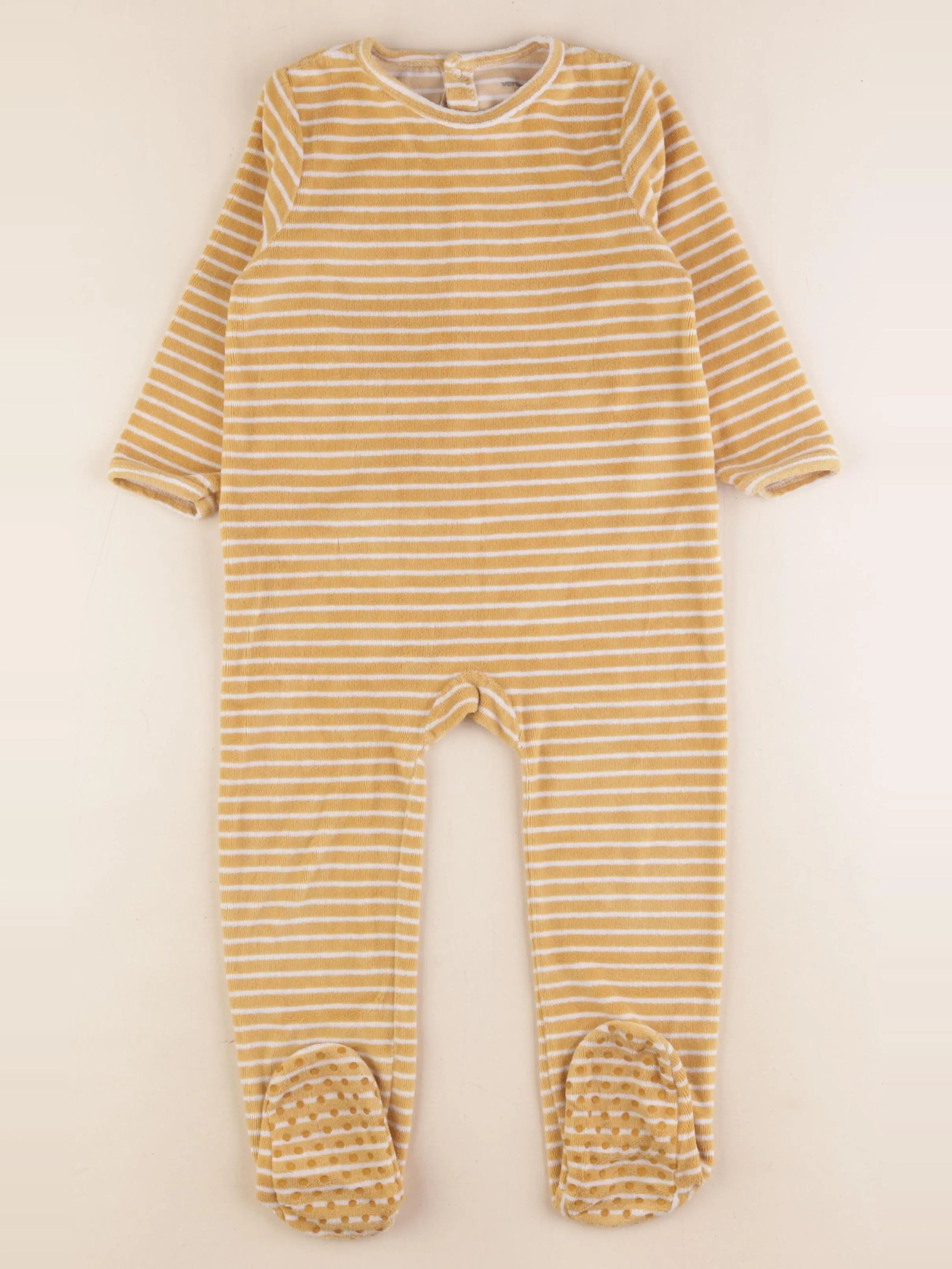 Vertbaudet - pyjama velours jaune - 3 ans