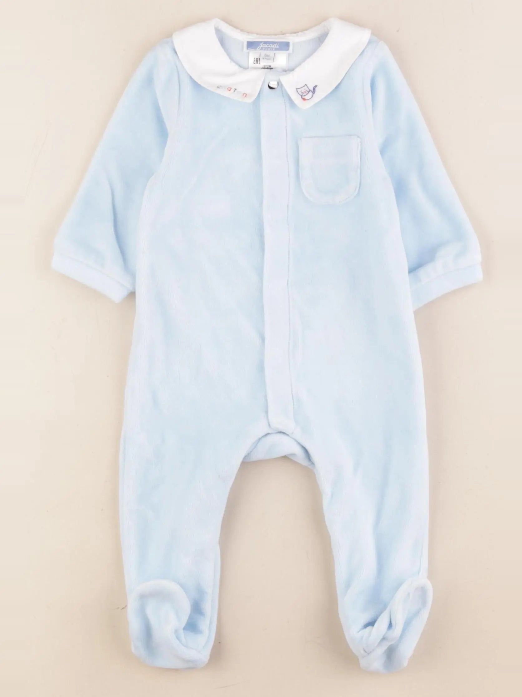 Jacadi - pyjama velours bleu - 6 mois