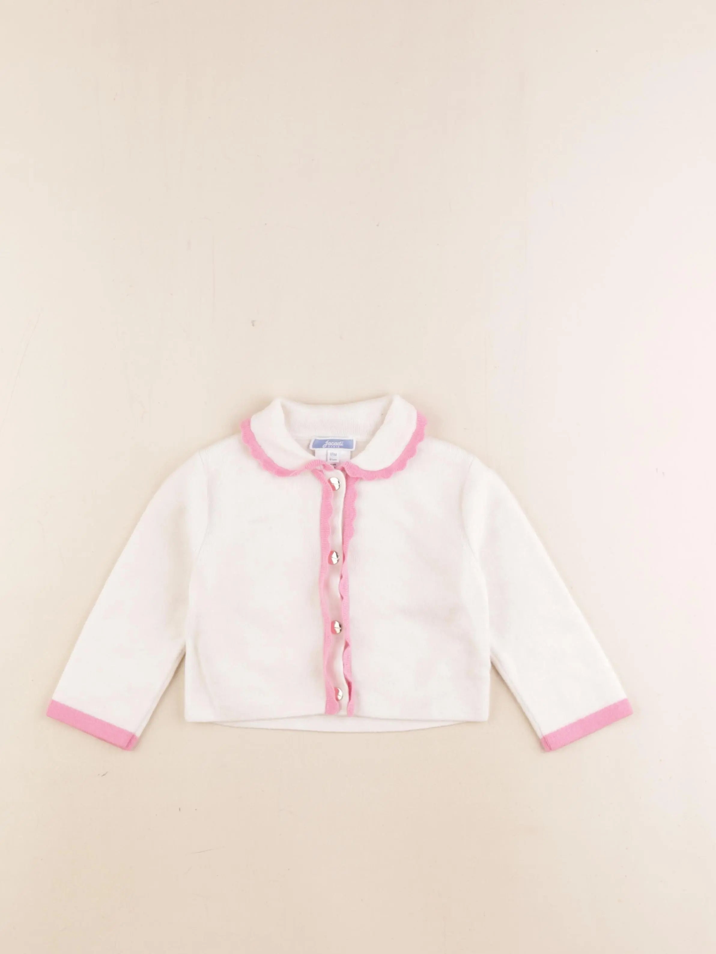 Jacadi - gilet beige, rose - 18 mois