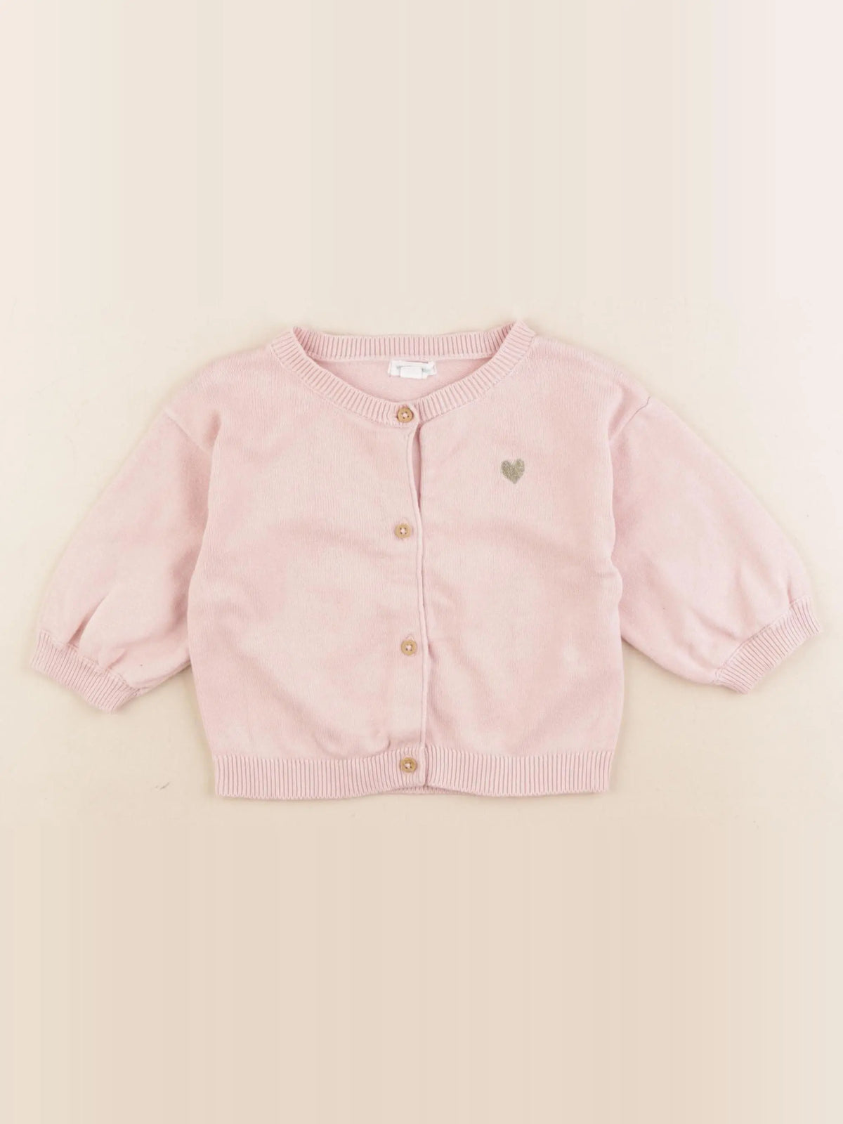 Vertbaudet - gilet rose - 9 mois