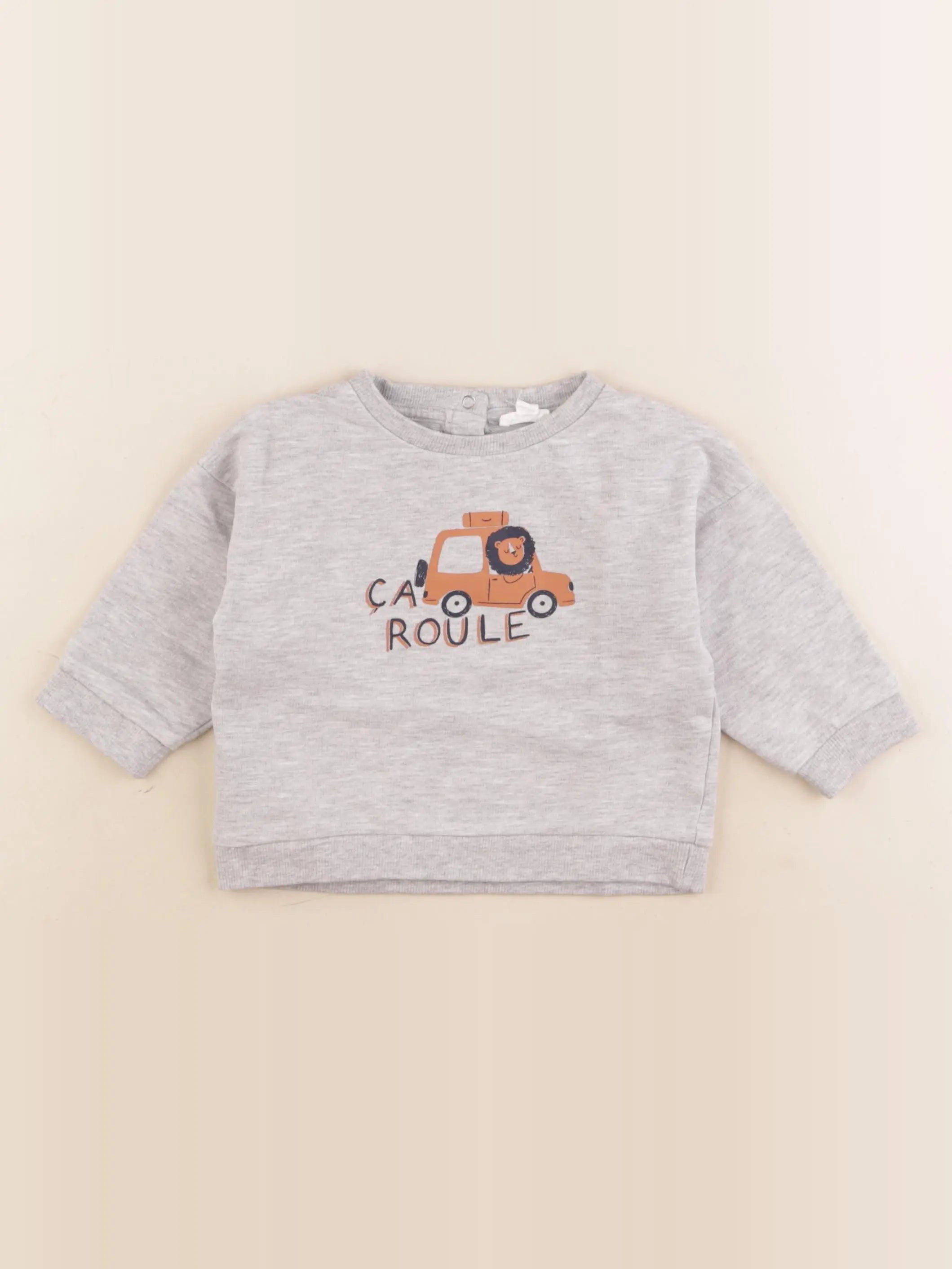 Vertbaudet - sweat gris - 12 mois