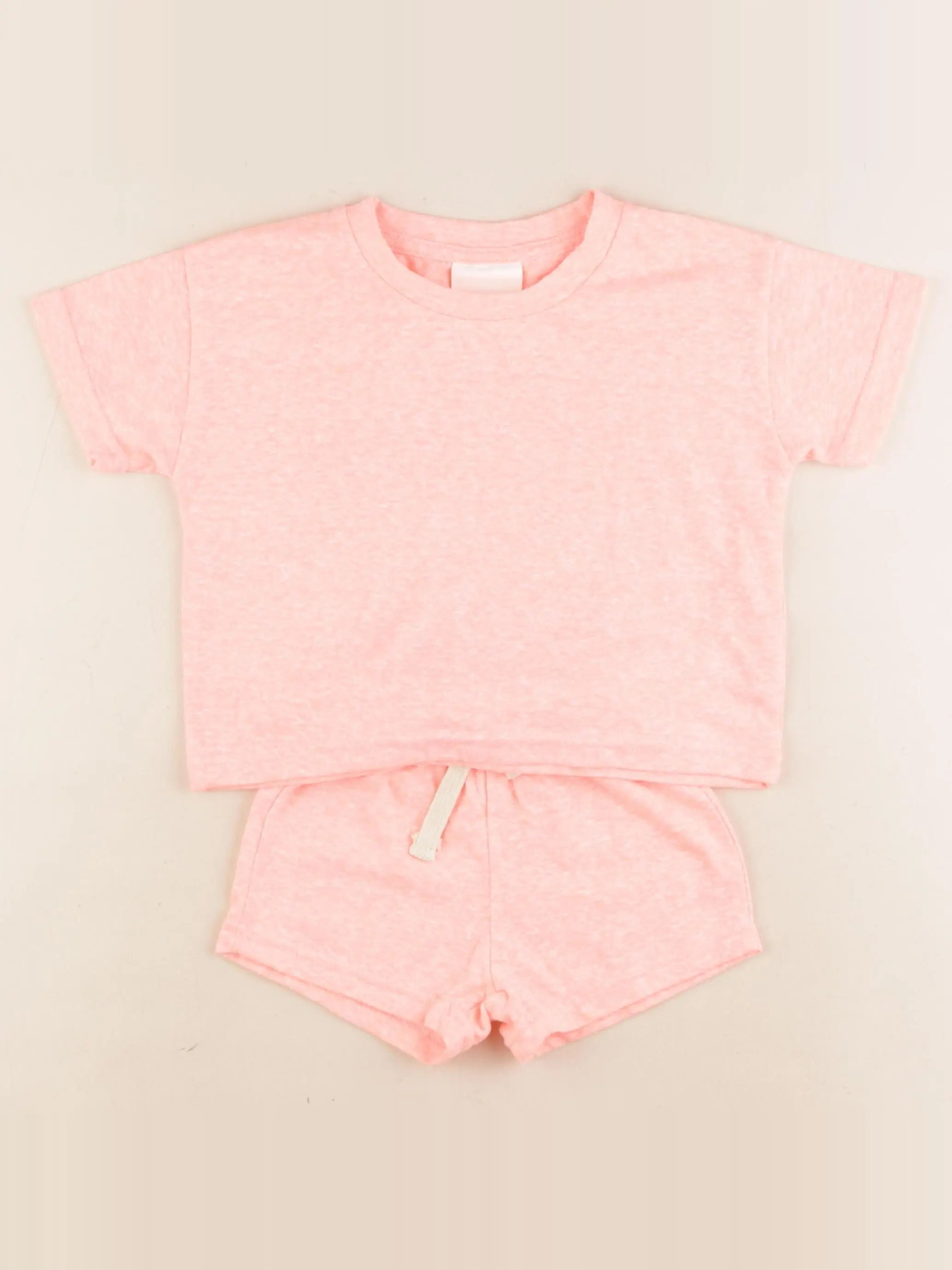 Gamin gamine - ensemble rose fluo - 3/6 mois