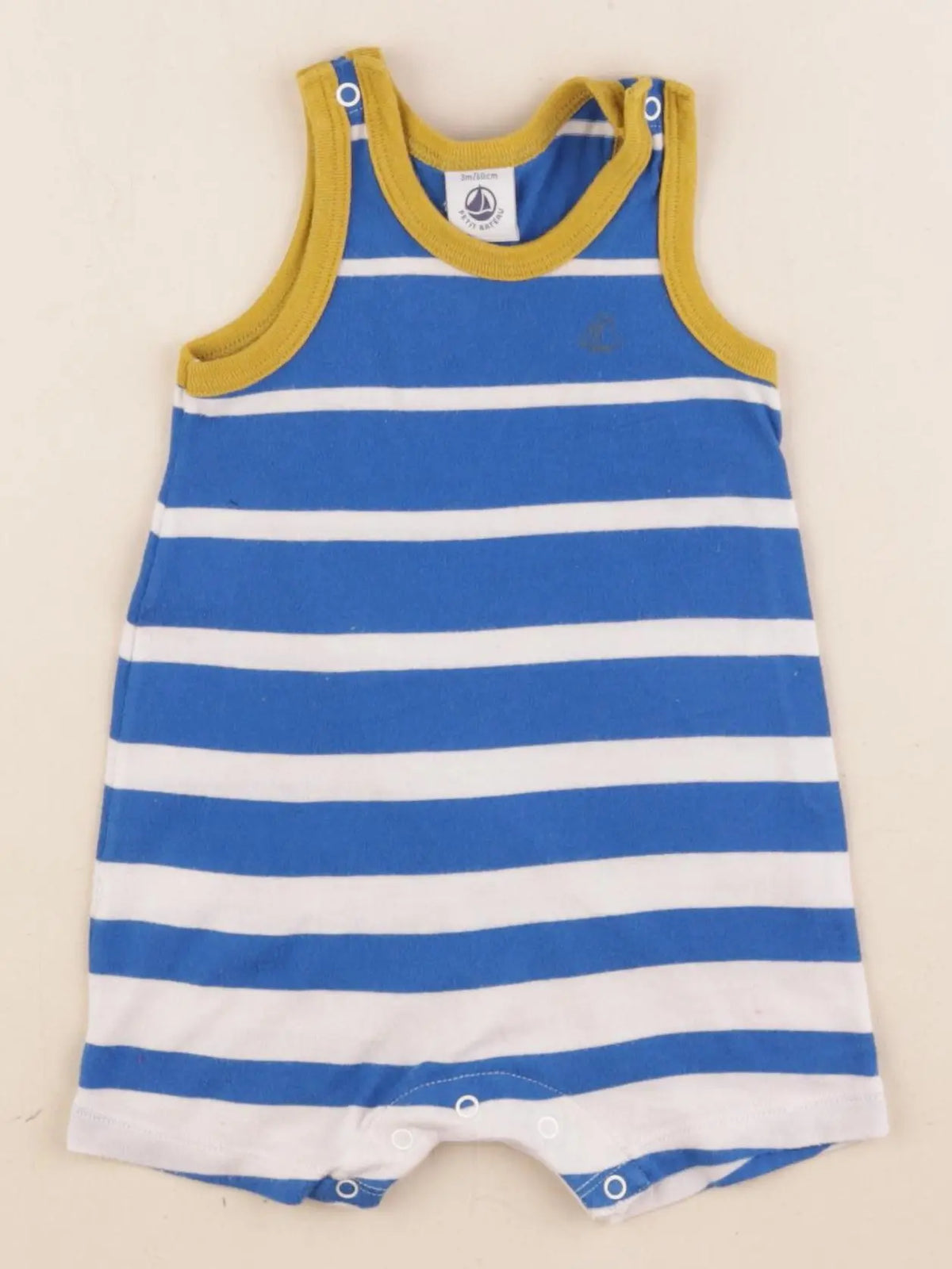 Petit Bateau - pyjama coton bleu - 3 mois