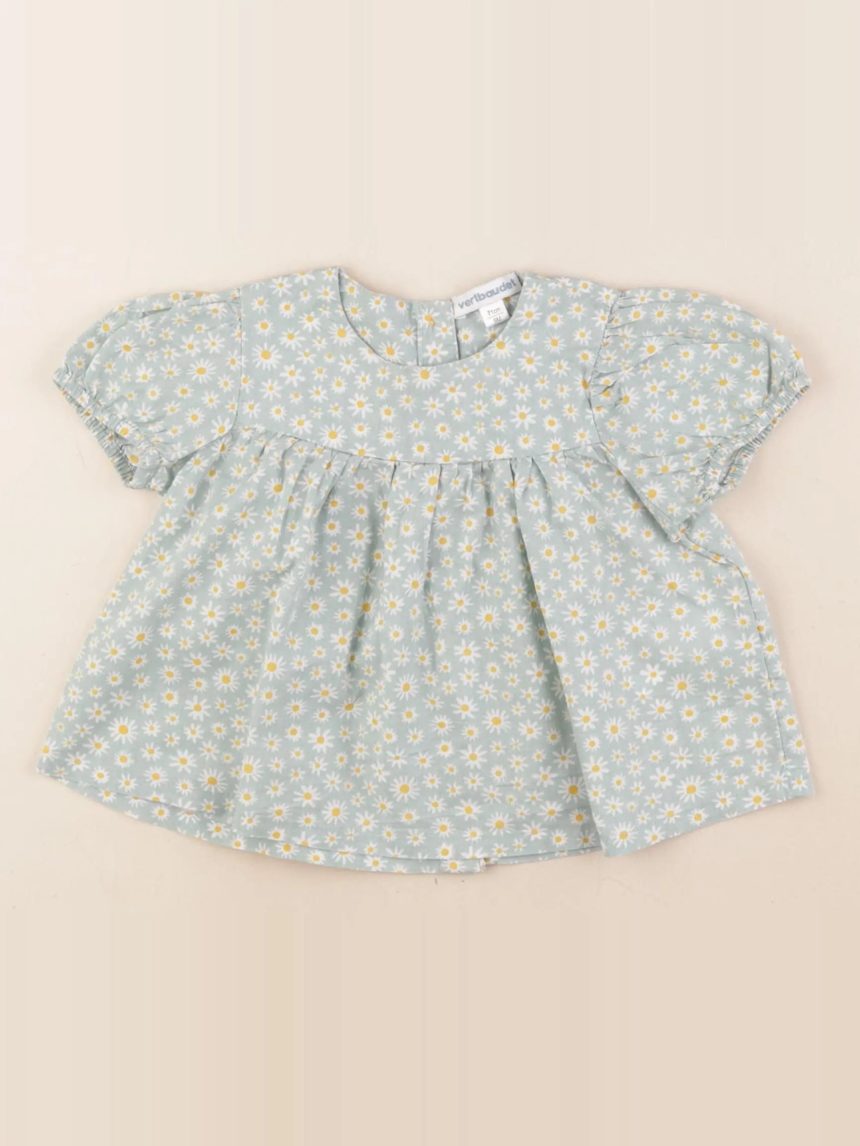 Vertbaudet - blouse vert - 9 mois