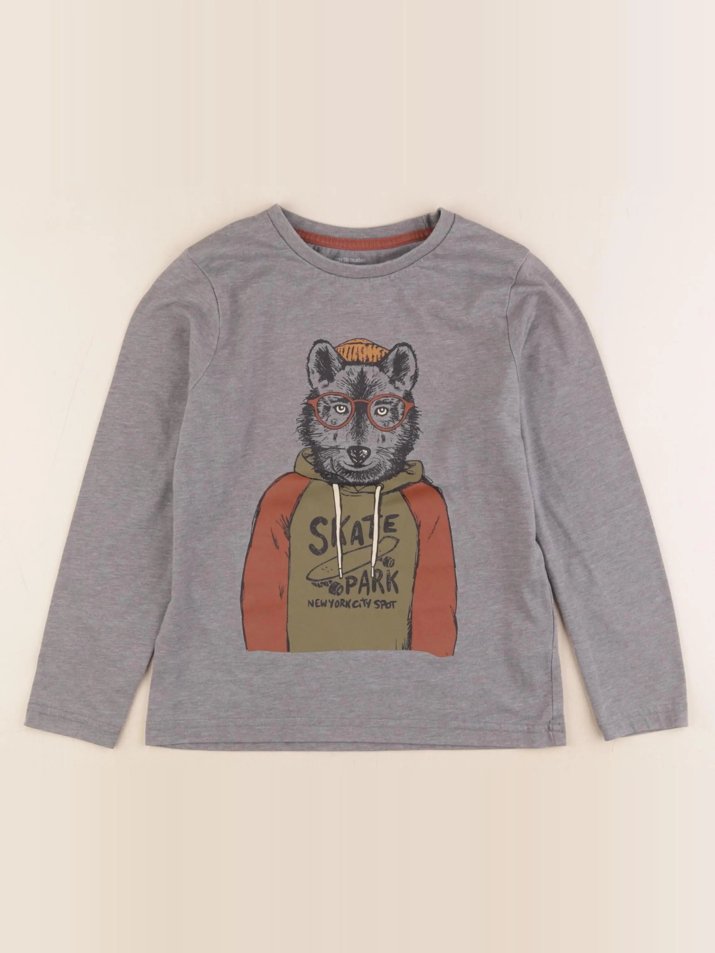 Vertbaudet - tee-shirt gris - 8 ans