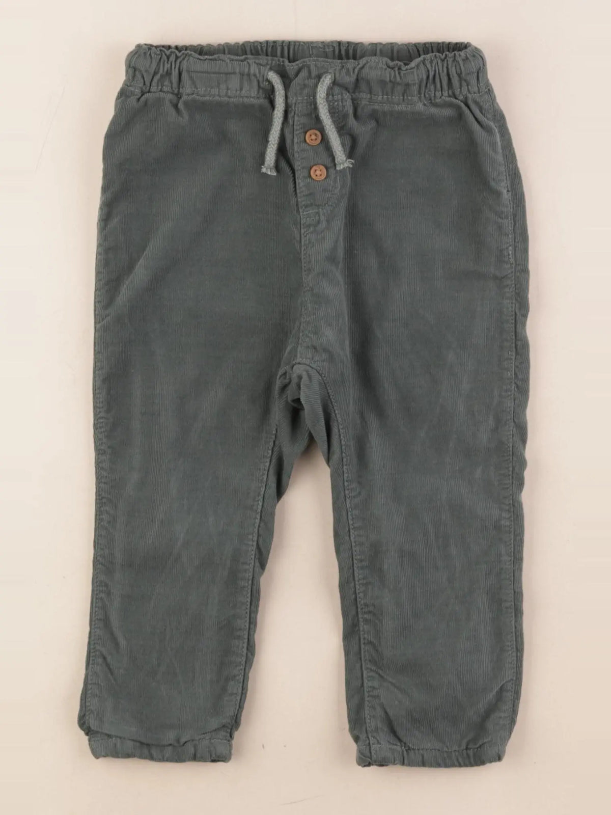 H&M - pantalon doublé vert - 12/18 mois