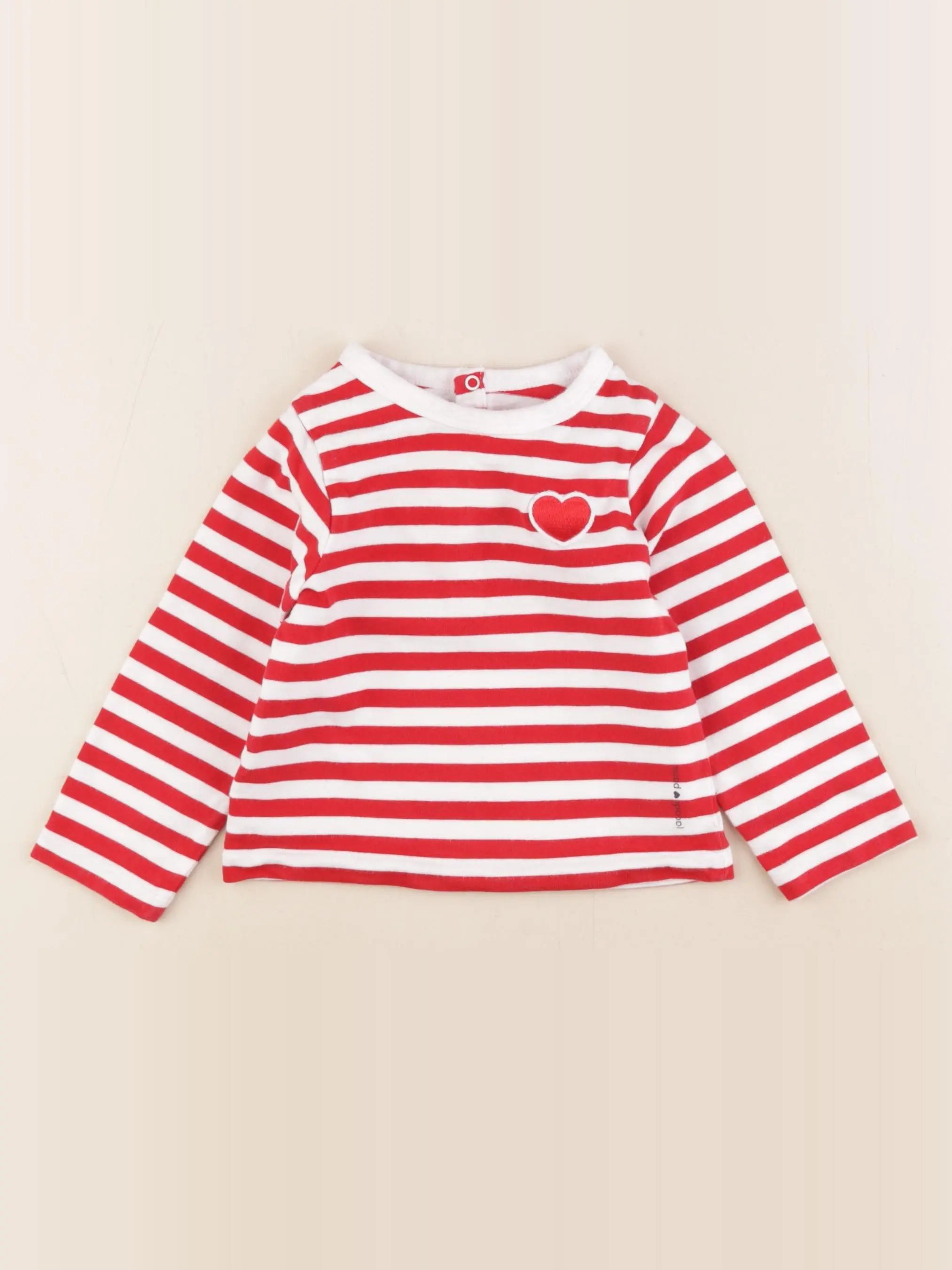 Jacadi - tee-shirt blanc, rouge - 2 ans