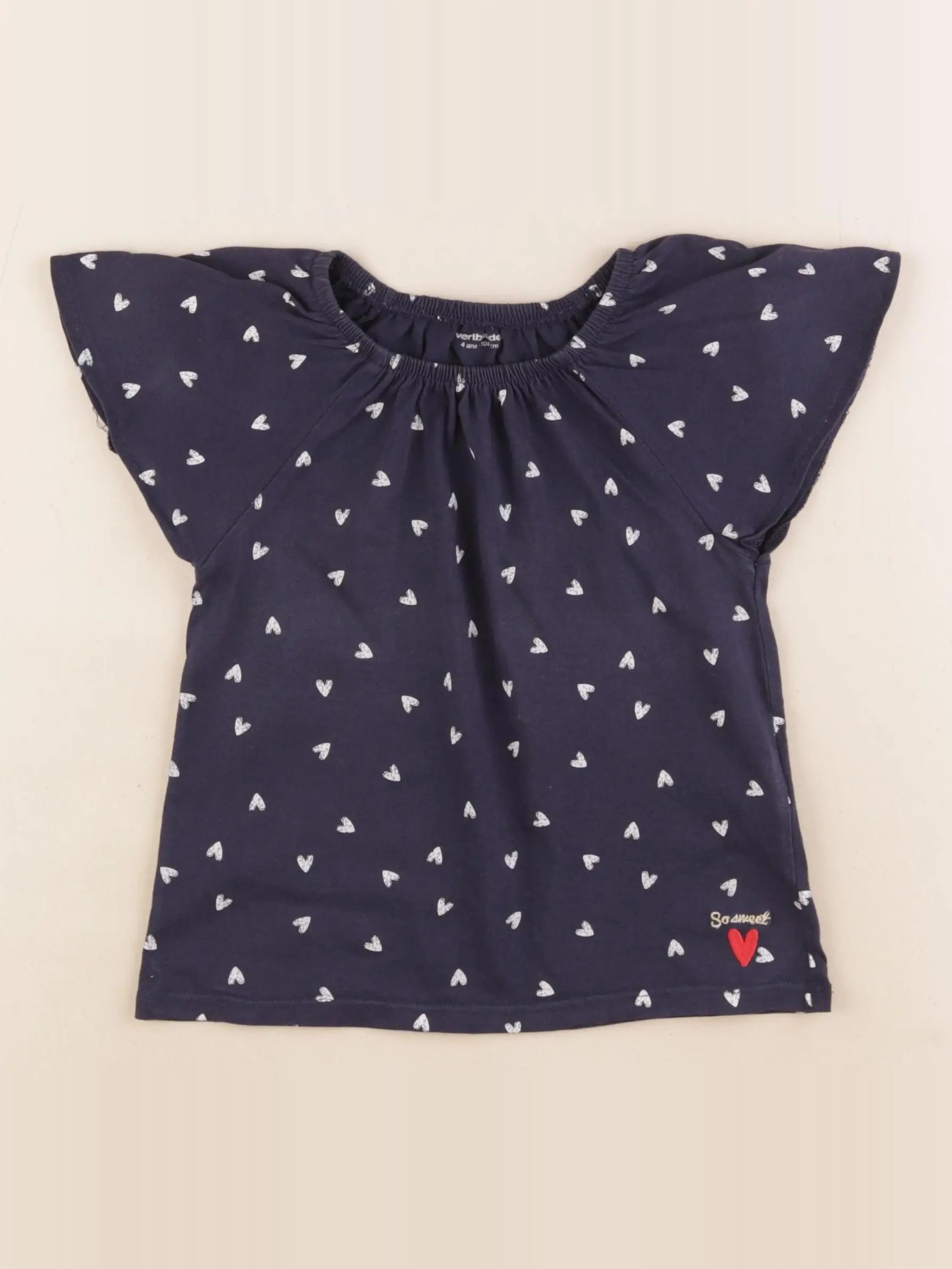 Vertbaudet - tee-shirt bleu - 4 ans
