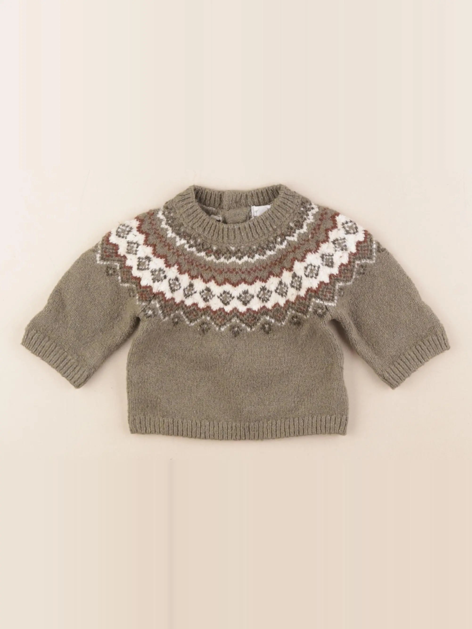 Vertbaudet - pull velours vert - 3 mois
