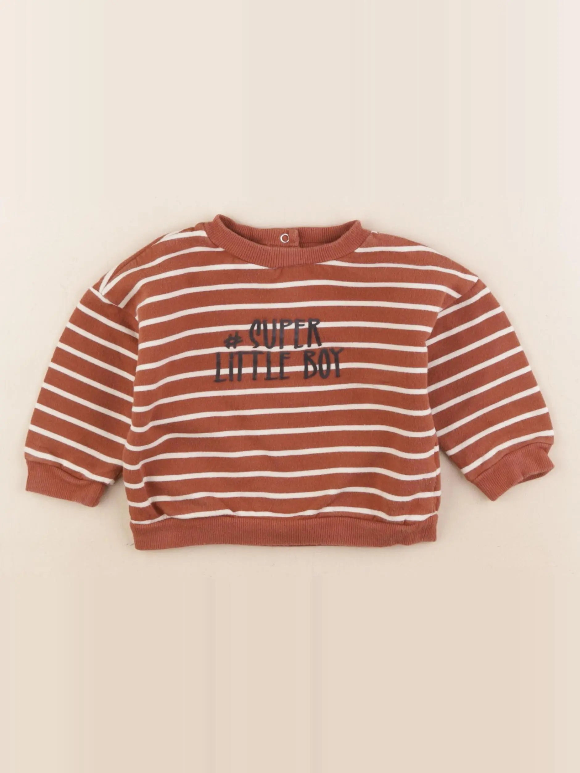 Vertbaudet - sweat marron - 12 mois